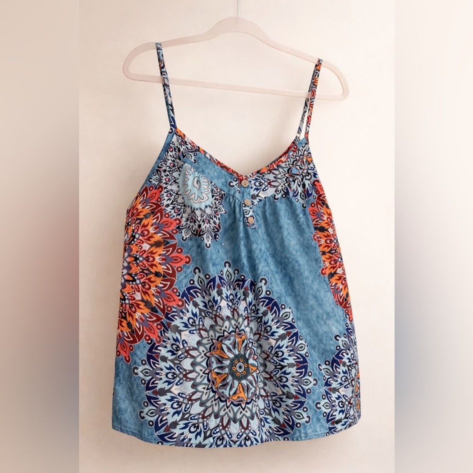 Mirol Bohemian Mandala Print Spaghetti Strap Top Size: XL