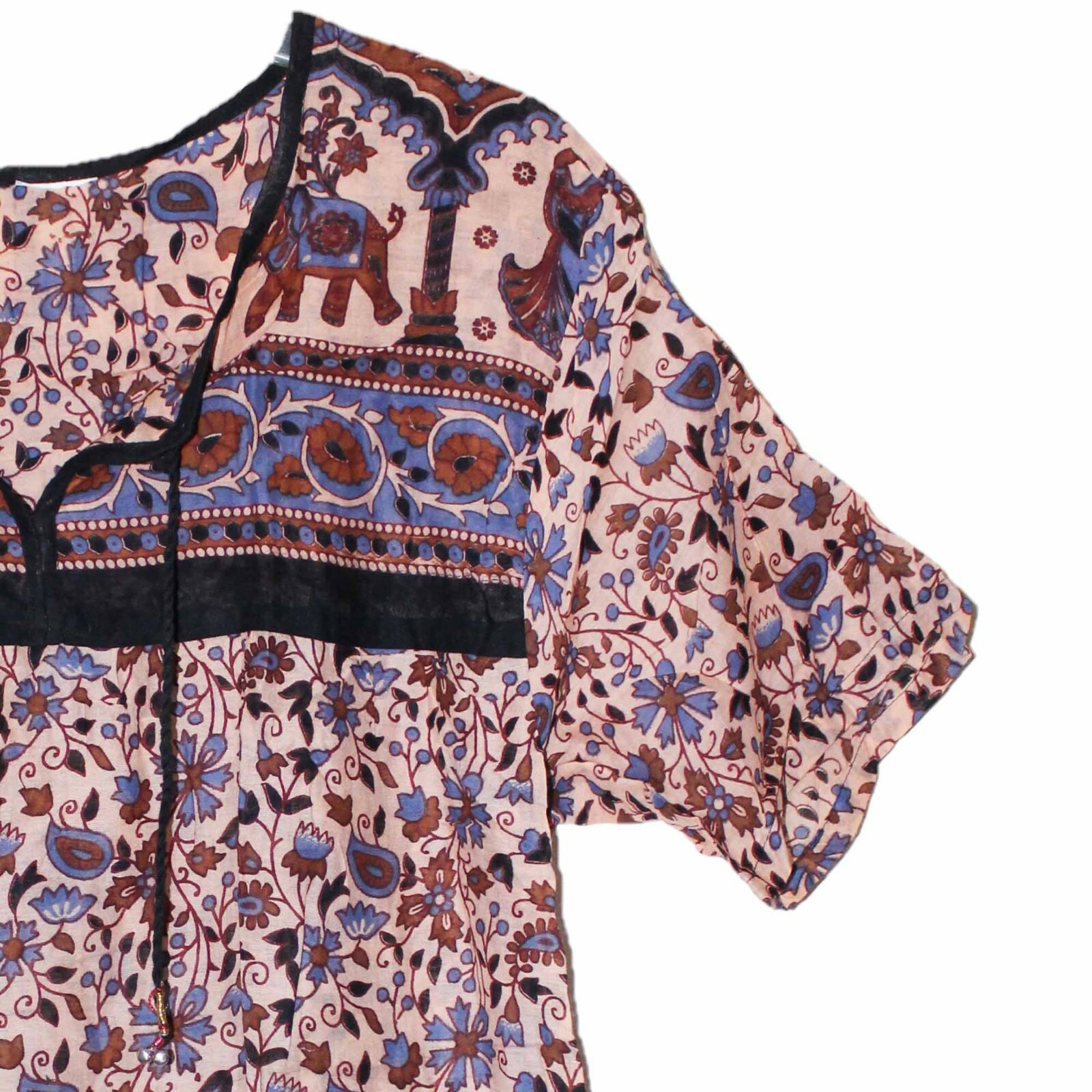 Indian Ethnic Cotton Top Tunic For Women Blouse Blusa Ladies Retro Boho Hippie G