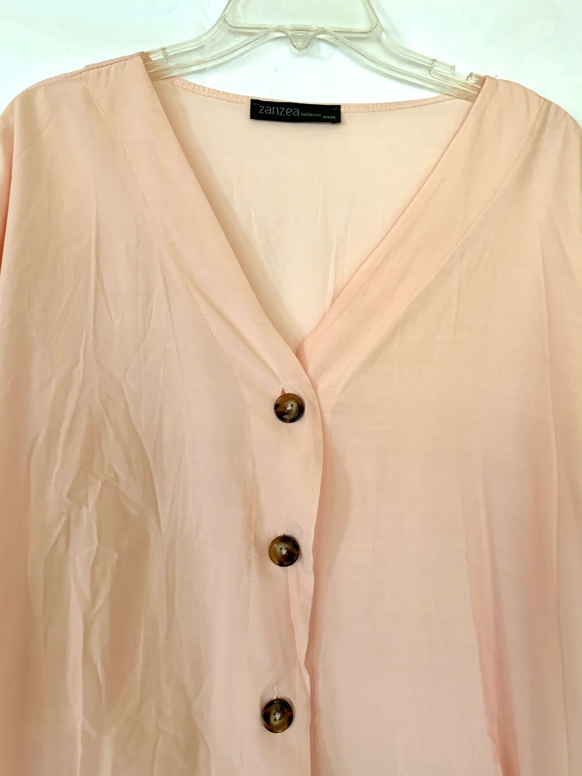 ZANZEA COLLECTION, WOMEN’S XXXL SOFT PINK LIGHTWEIGHT BUTTON FRONT TOP, NWOT