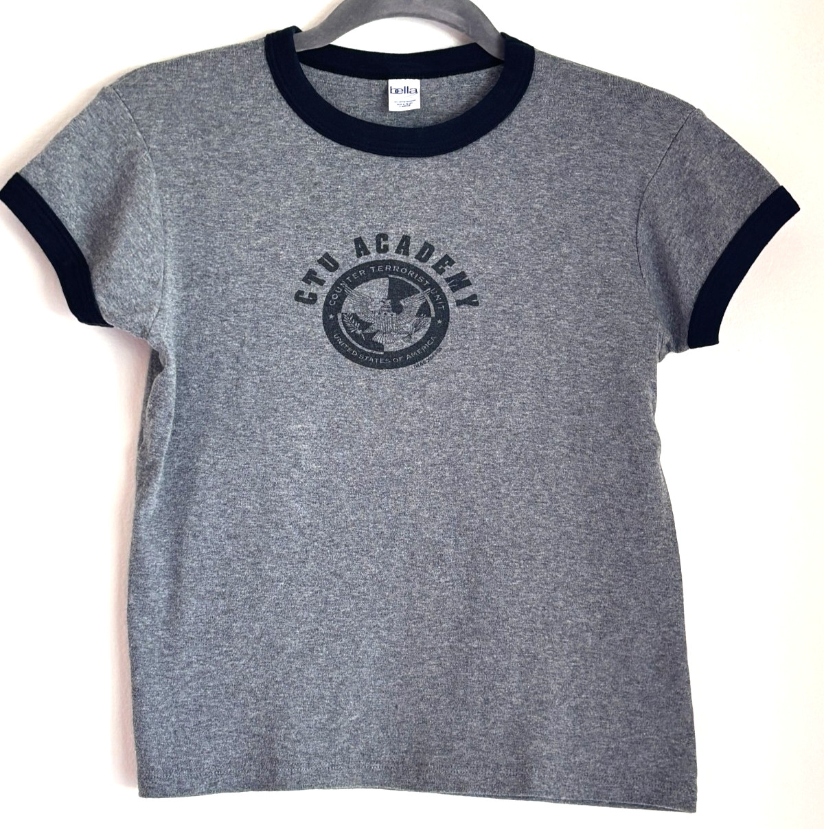 VTG Style 24 TV Show CTU Academy Ringer Baby Tee Shirt Women’s Large USA Made