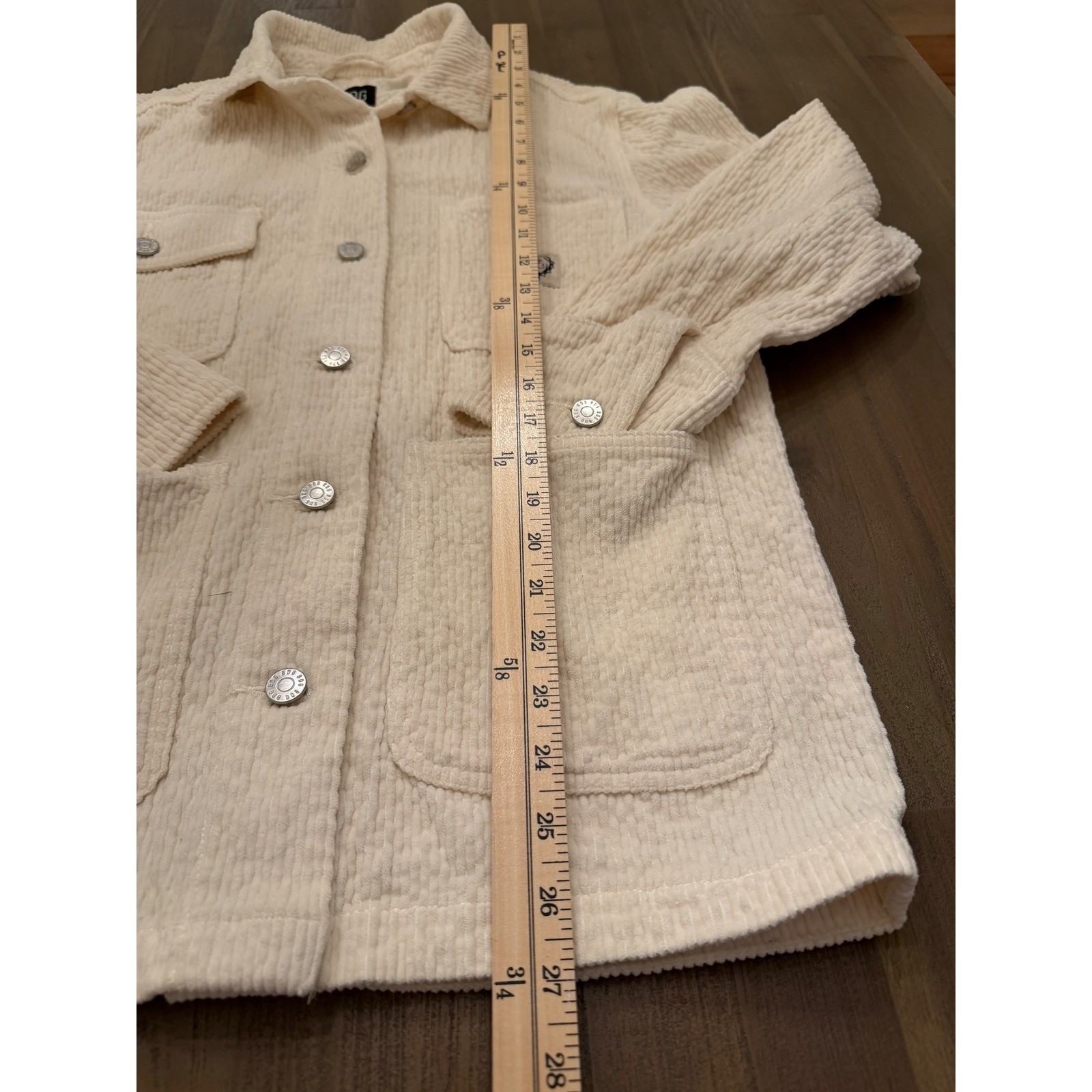 BDG Urban Outfitters Corduroy Shirt Jacket Cream XS TP Button Up Pockets