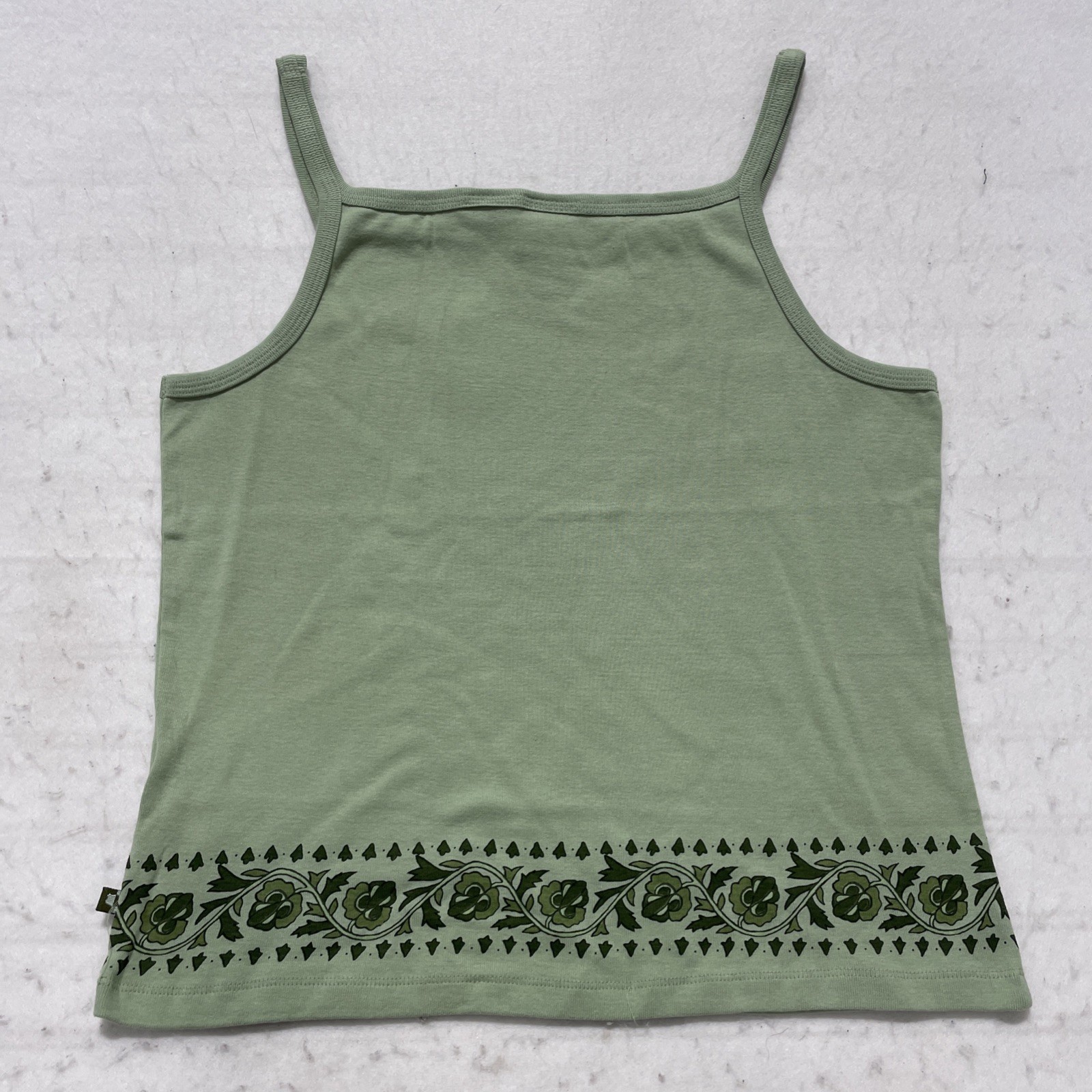 NWT Route 66 Top Womens Extra Large Green Cami Floral Border