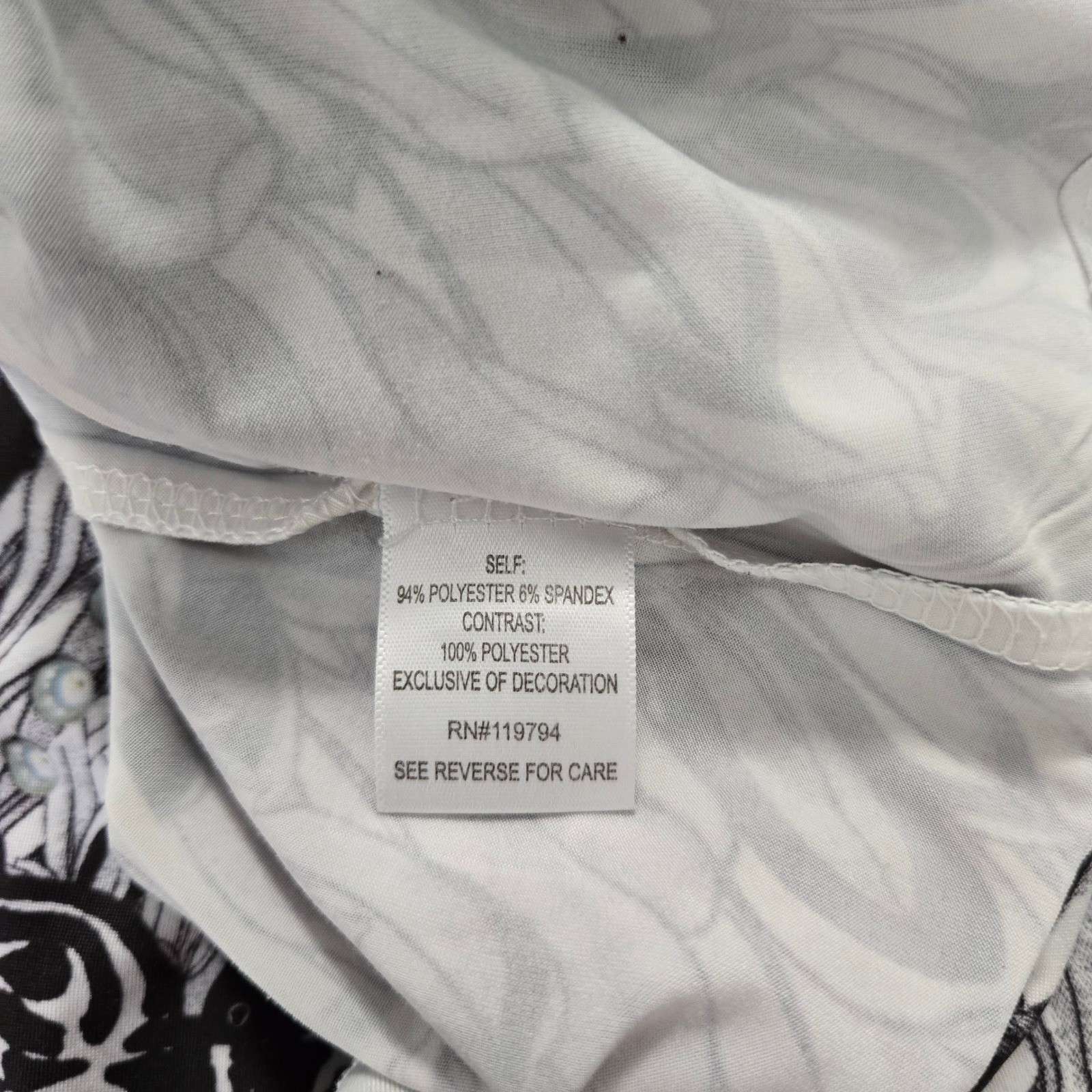 Live and Let Live Black White Lace Back Mixed Print Y2K Whimsigoth Top Size M