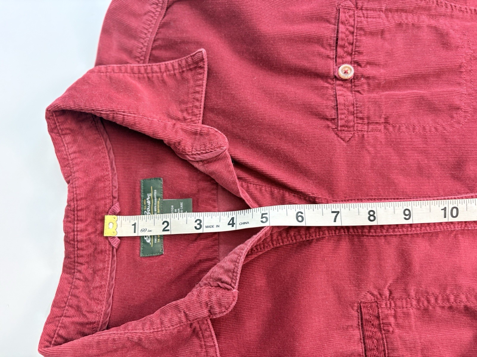 Eddie Bauer Women’s Corduroy Blouse Sz XXL Cranberry Red Casual Comfort Classic