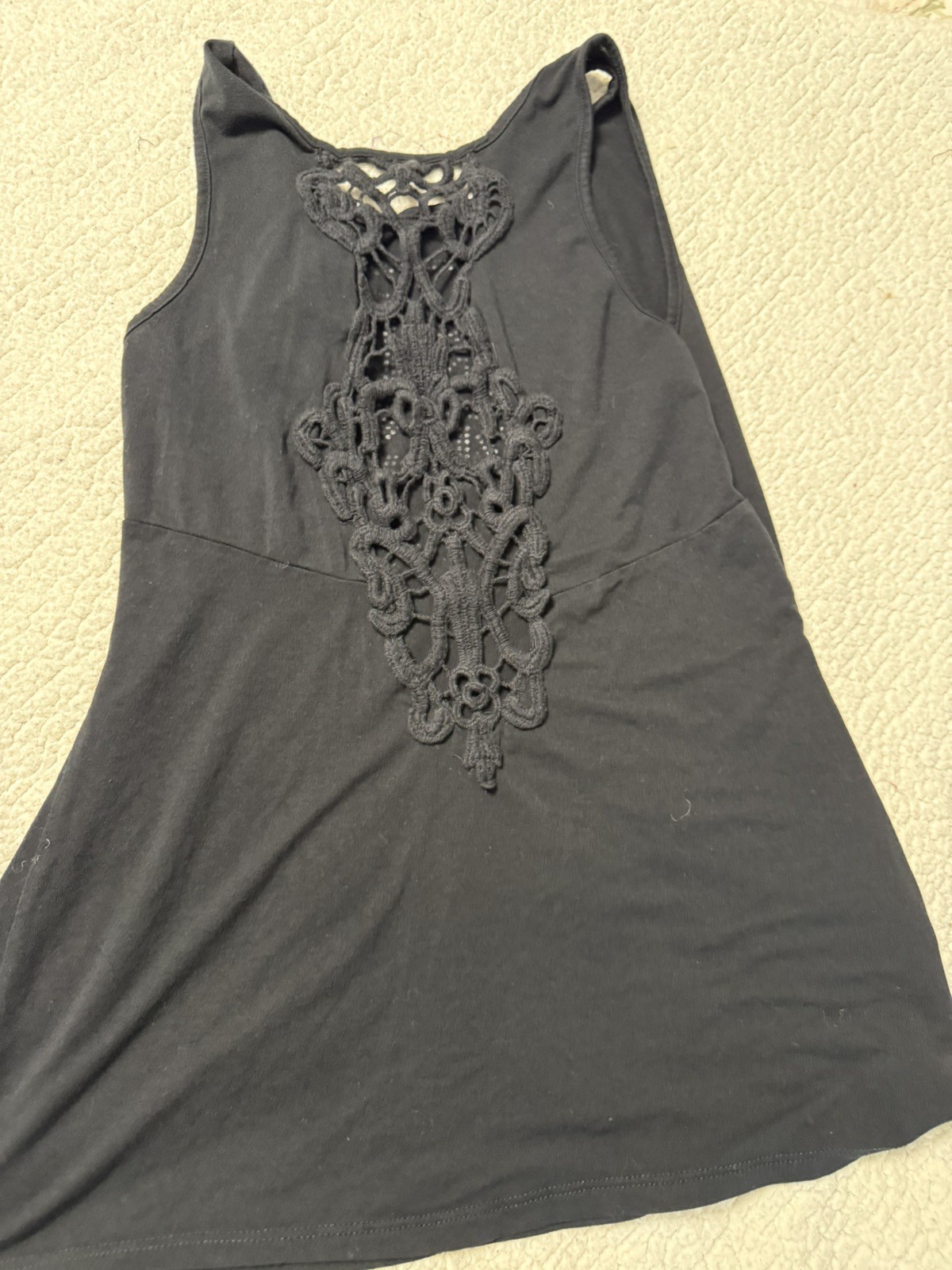 Harley-Davidson Shirt Womens S Black Sleeveless Lace Back Motorcycle Tank Top
