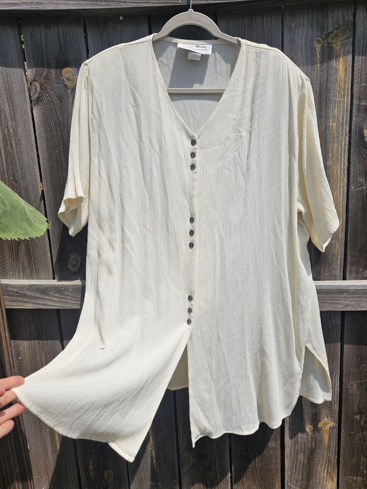VTG Tunic Blouse Womens 22 Size XL Rebecca Malone Shoulder Pads Coastal Grandma