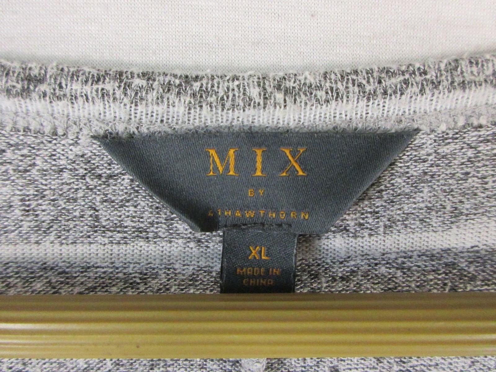 Mix by 41 Hawthorn Top Womens XL Gray Striped Knit Relaxed Long Sleeve Pullover