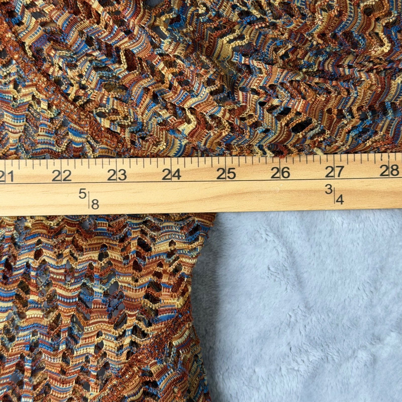 One World Crochet Open Knit Tunic Womens Plus Size 3X Multi Color Asymmetrical