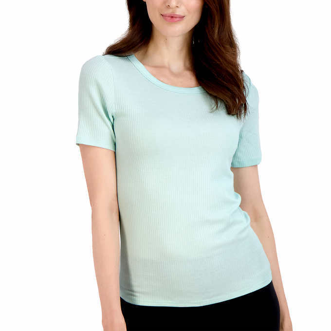 Lucky Brand Ladies’ Ribbed Tee SINGLES Crew Neck Tag Free | G12