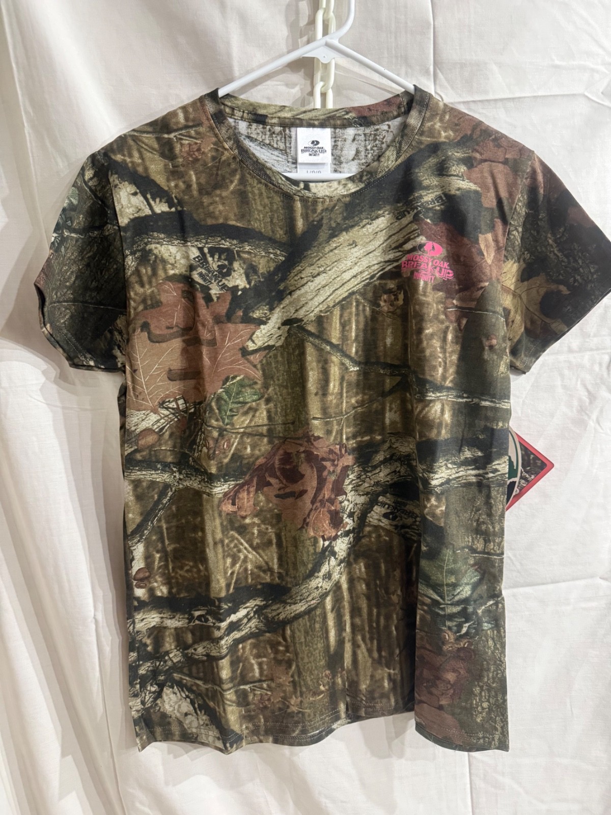 Mossy Oak Womens Camouflage T-Shirt Size LARGE Break-Up Infinity Pattern