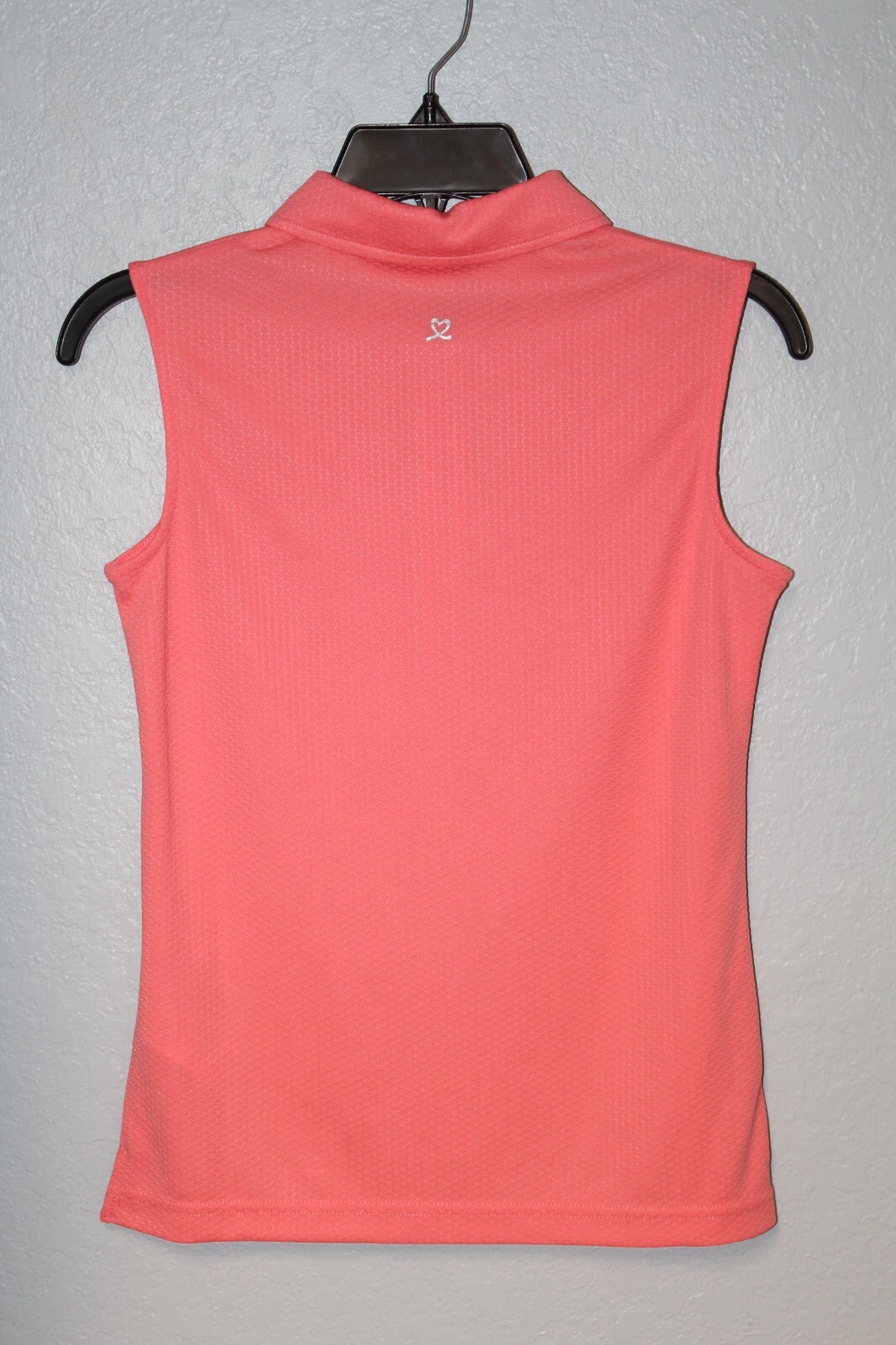 NEW Daily Sports Honeycomb Structured Sleeveless Golf Polo Shirt in Coral XS NWT