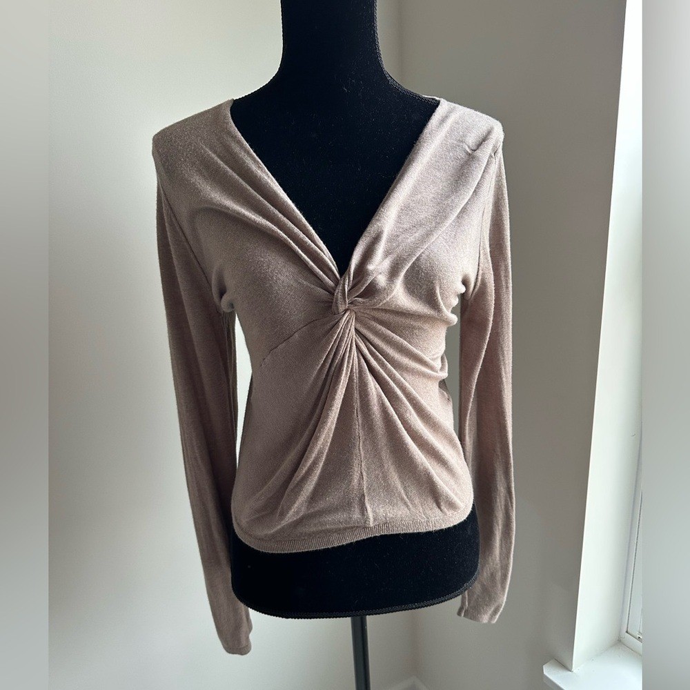 Women’s Abercrombie & Fitch Brown Twisted Knot Long Sleeve