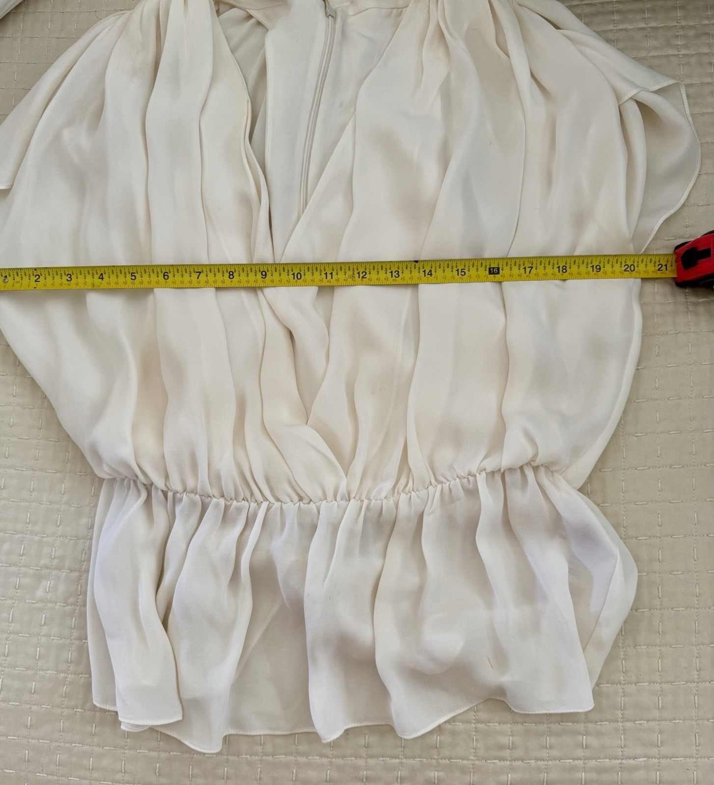 Tamara Mellon Cream Silk Drape Blouse Size 2