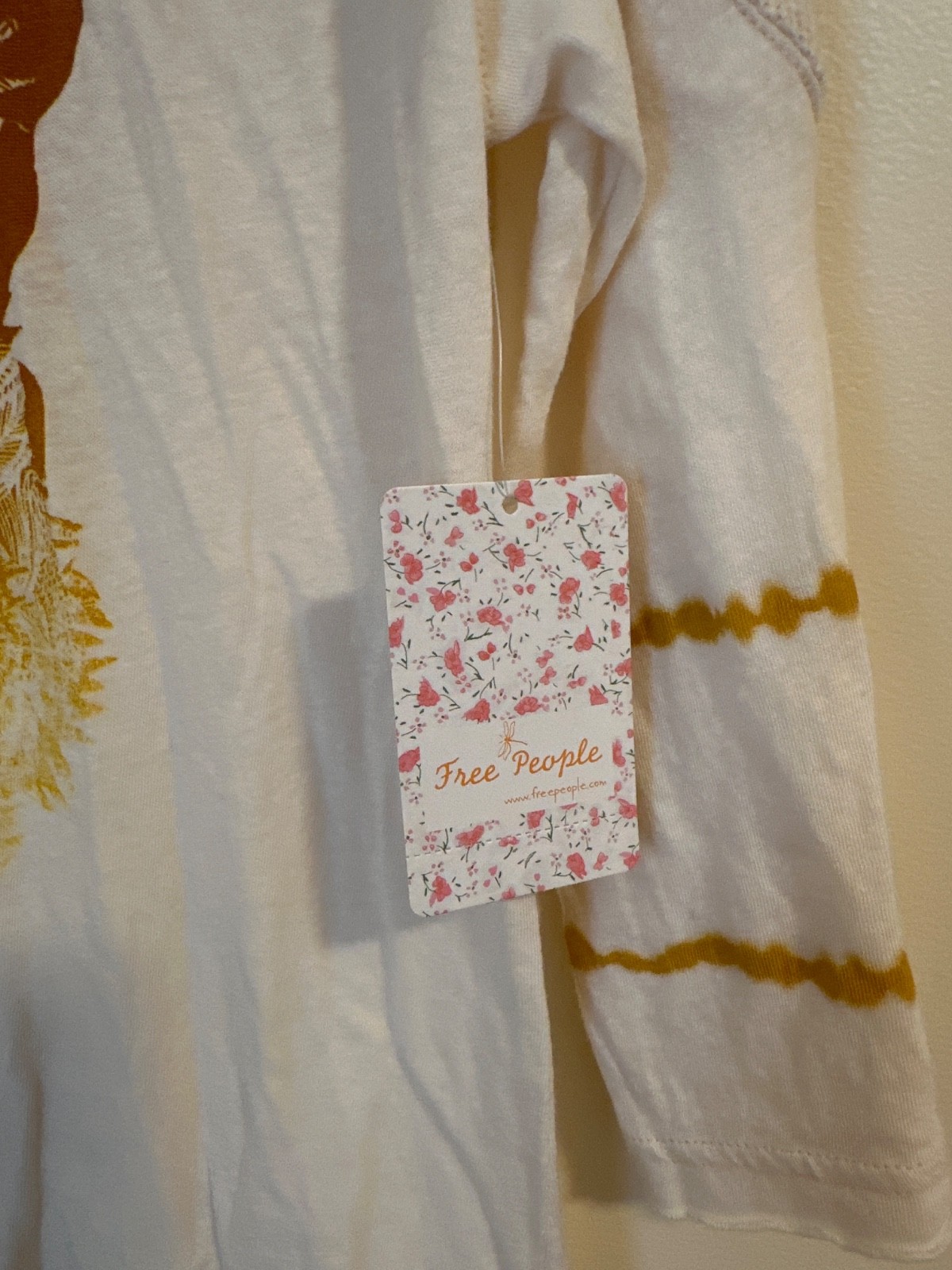 Free People We The Free Tiger Graphic Cream Ivory Size Large