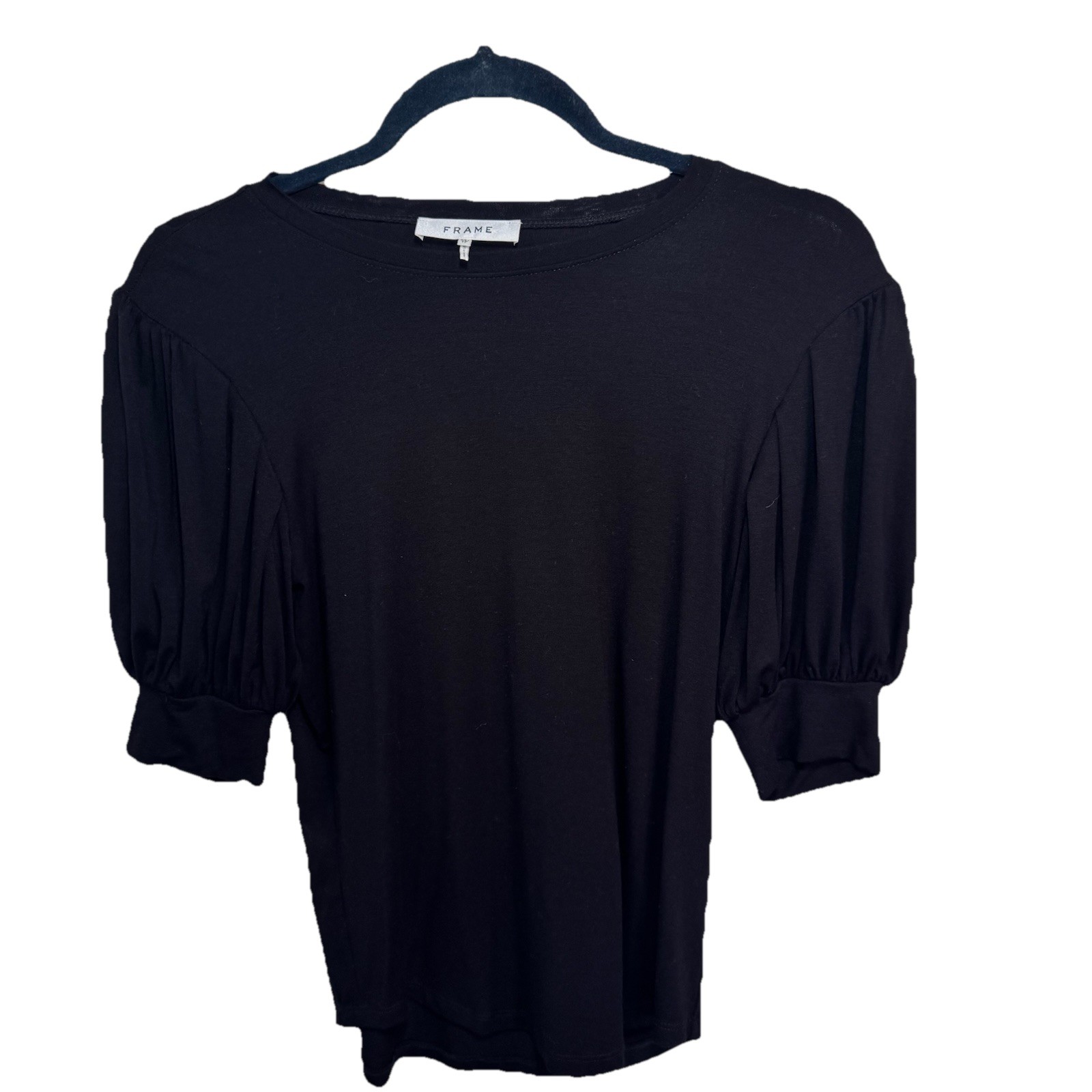 Frame Balloon Sleeve Top Blouse In Noir Black Sz XS Soft City Classic