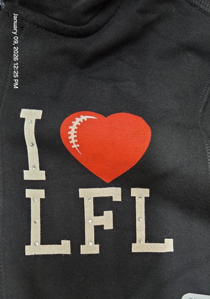 Lingerie Football League I LOVE LFL Sweatshirt Black Hoodie w pockets SMALL