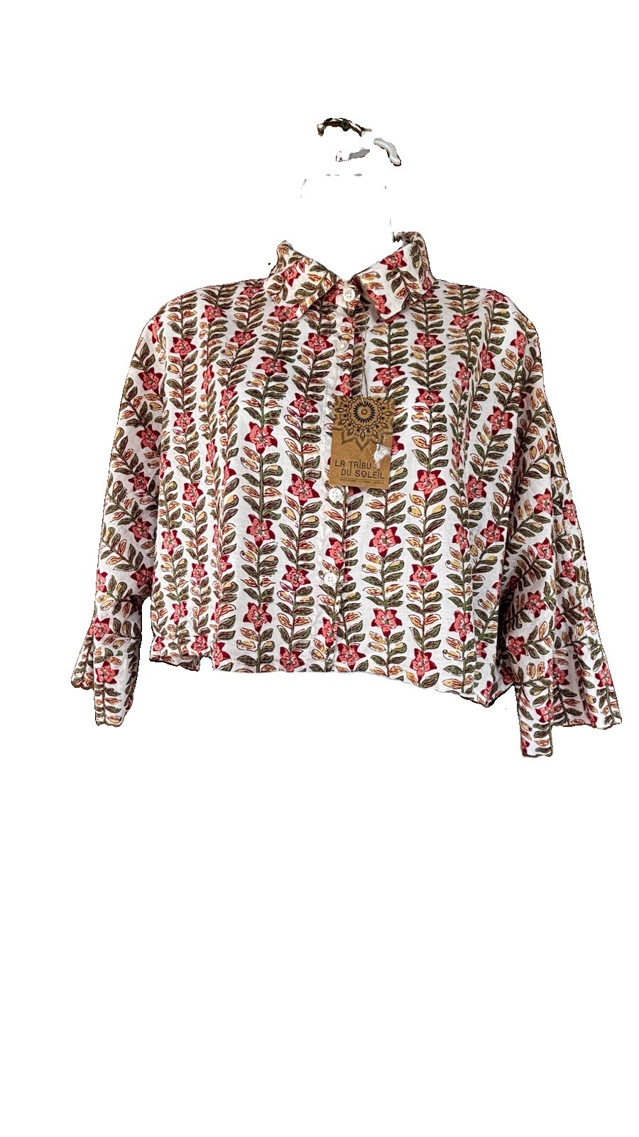 Floral Cropped Dolman Shirt – France M