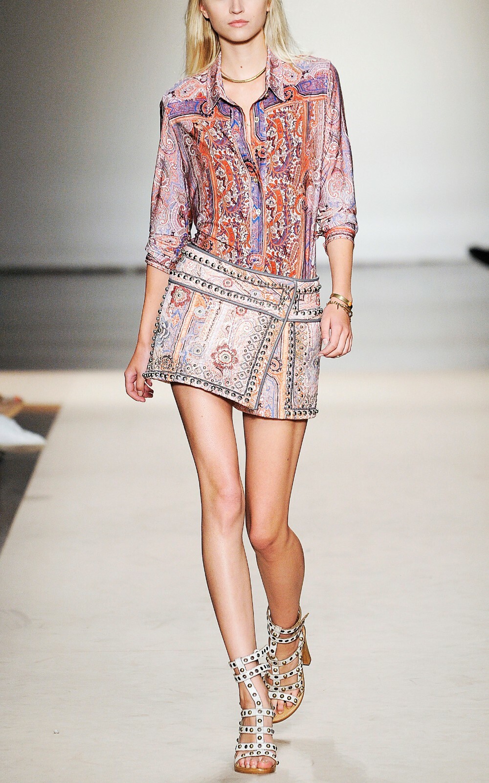 NWOT ISABEL MARANT Runway “Macao” Paisley Top SZ 42 Pink Purple Milena Shirt