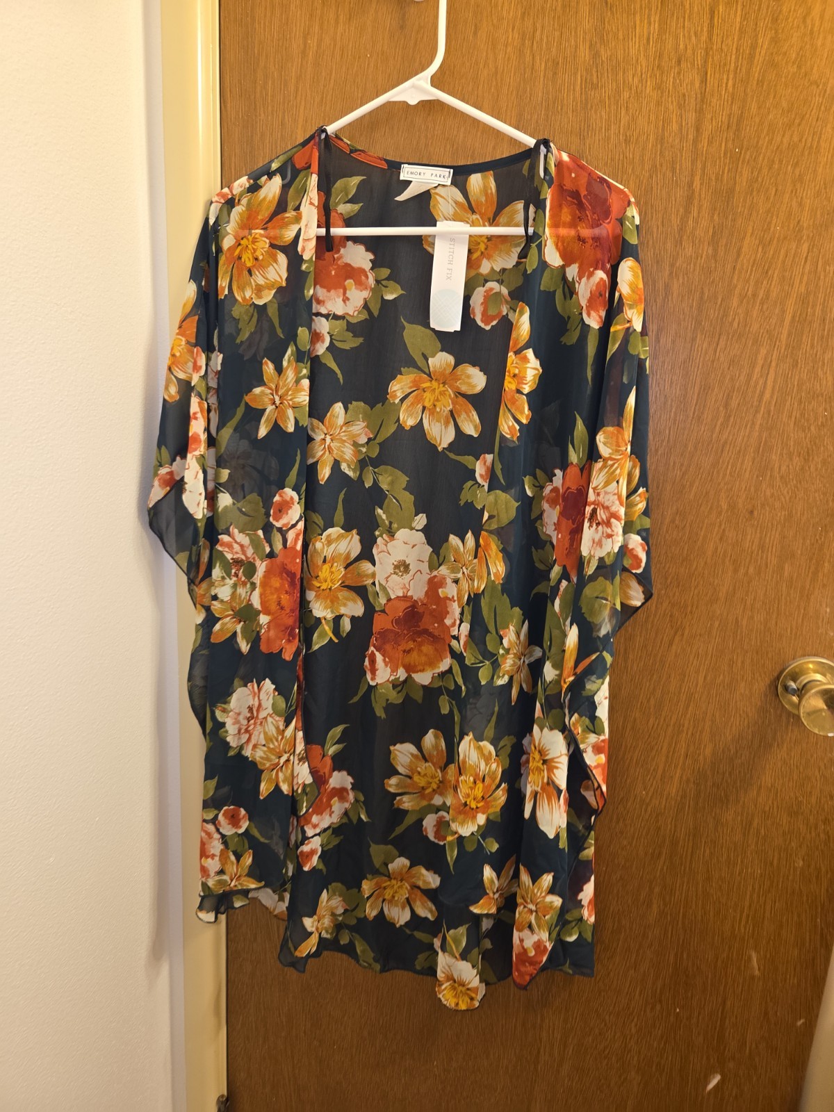 Emory Park Caley Kimono Size 1X 1XL Travel Beach Vacation Boho New Layering