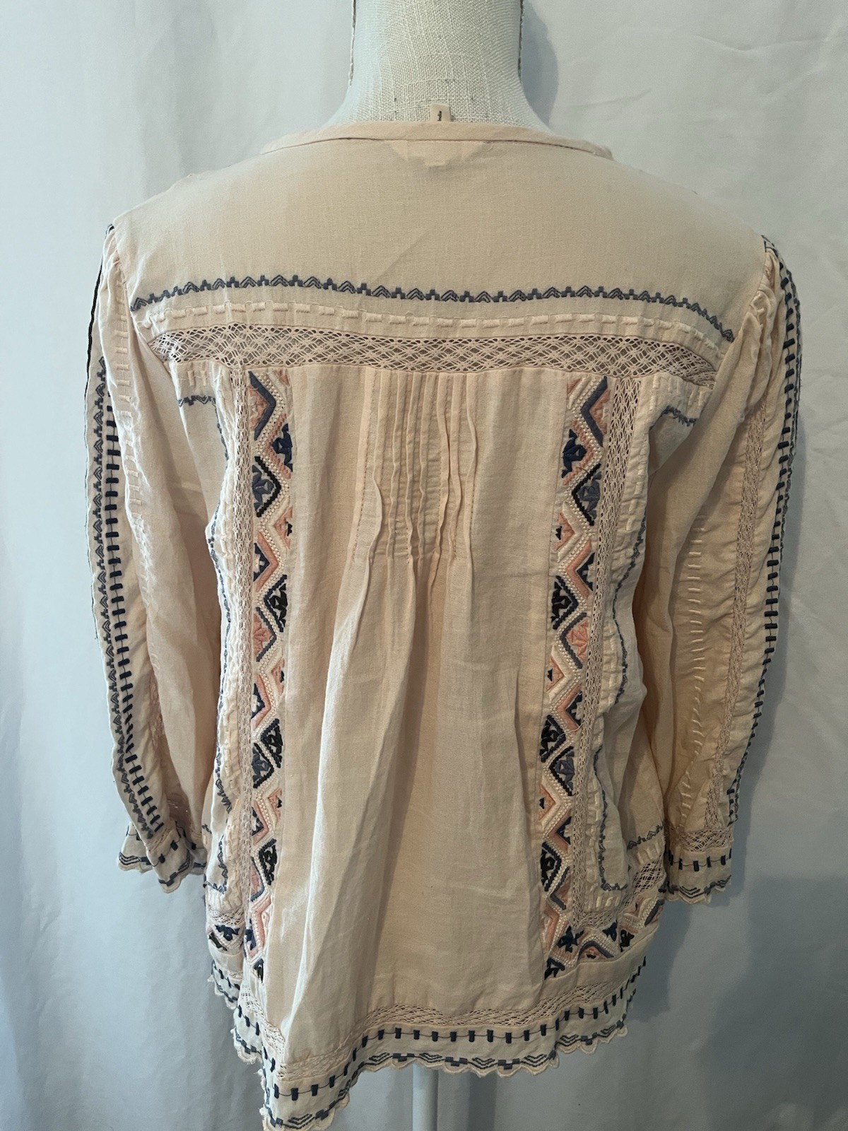 Rebecca Taylor size 10 Esme ballet combo cotton embroidered boho top