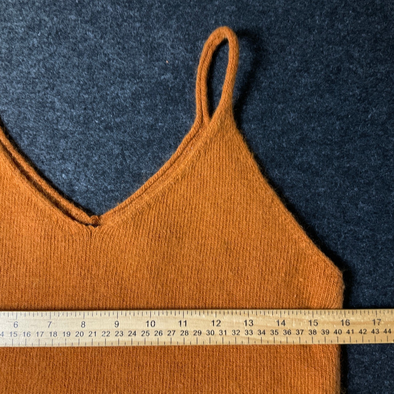 Code Mode Knit Cami Women Small Orange Angora Rabbit Blend Fuzzy Crop Tank Top