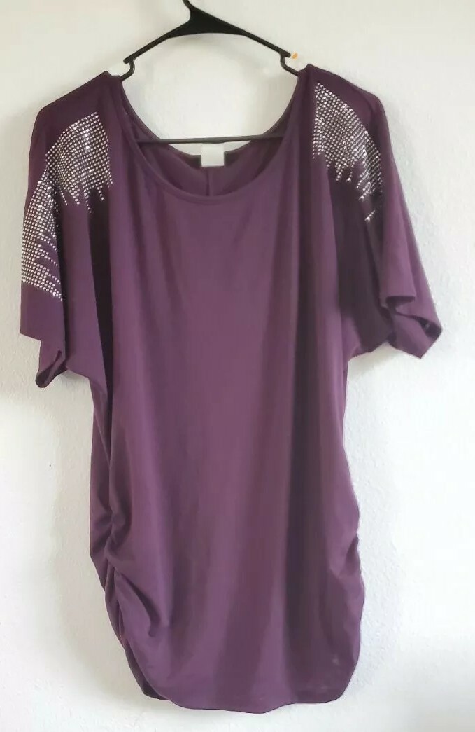 Espresso Women’s blouse top Sequences bothside elasticBlouse Purple TopSzXLNWOT