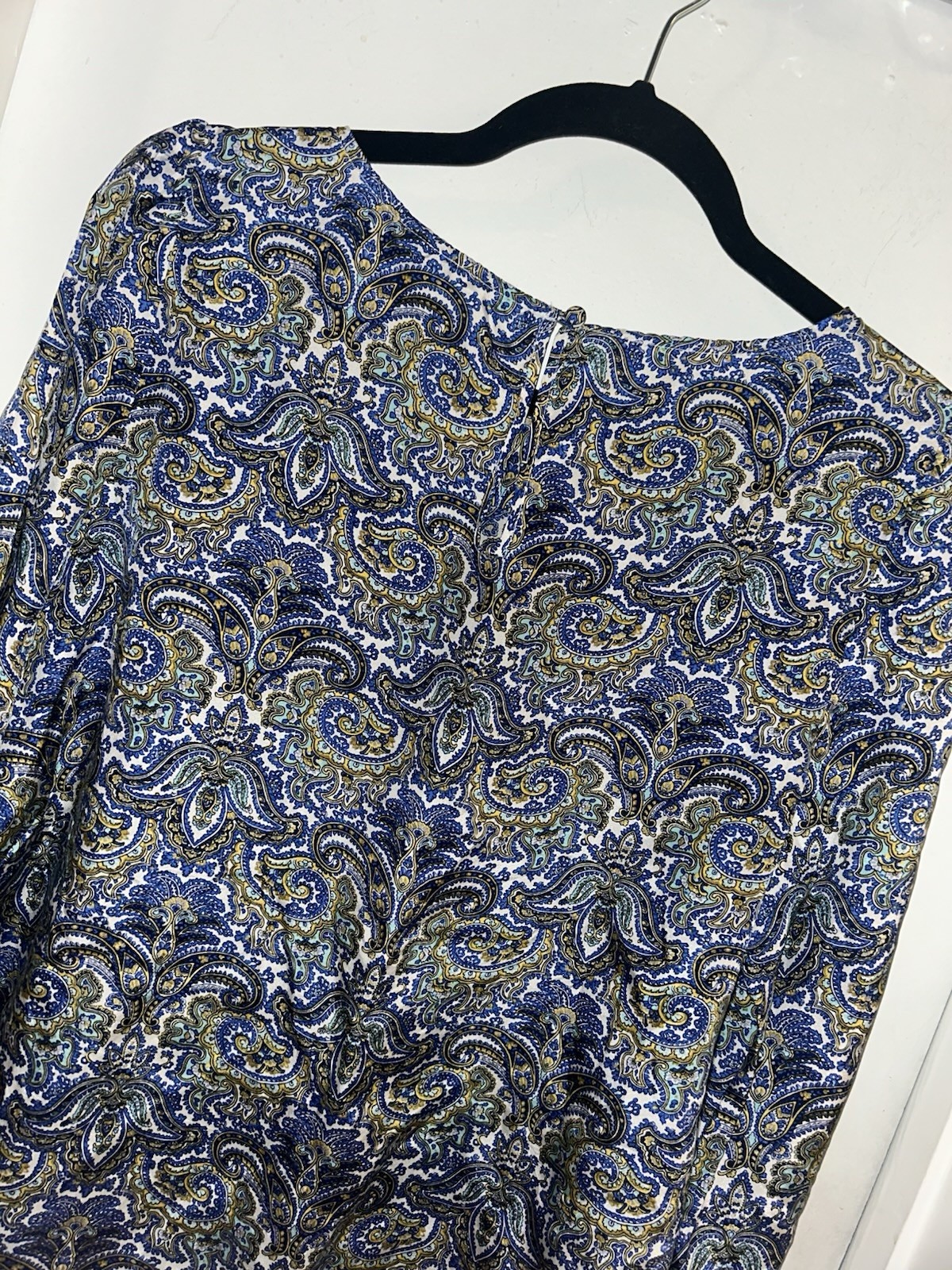 J.Crew Blue Floral 100% Silk Boho Cottage Business Career Blouse Size 8