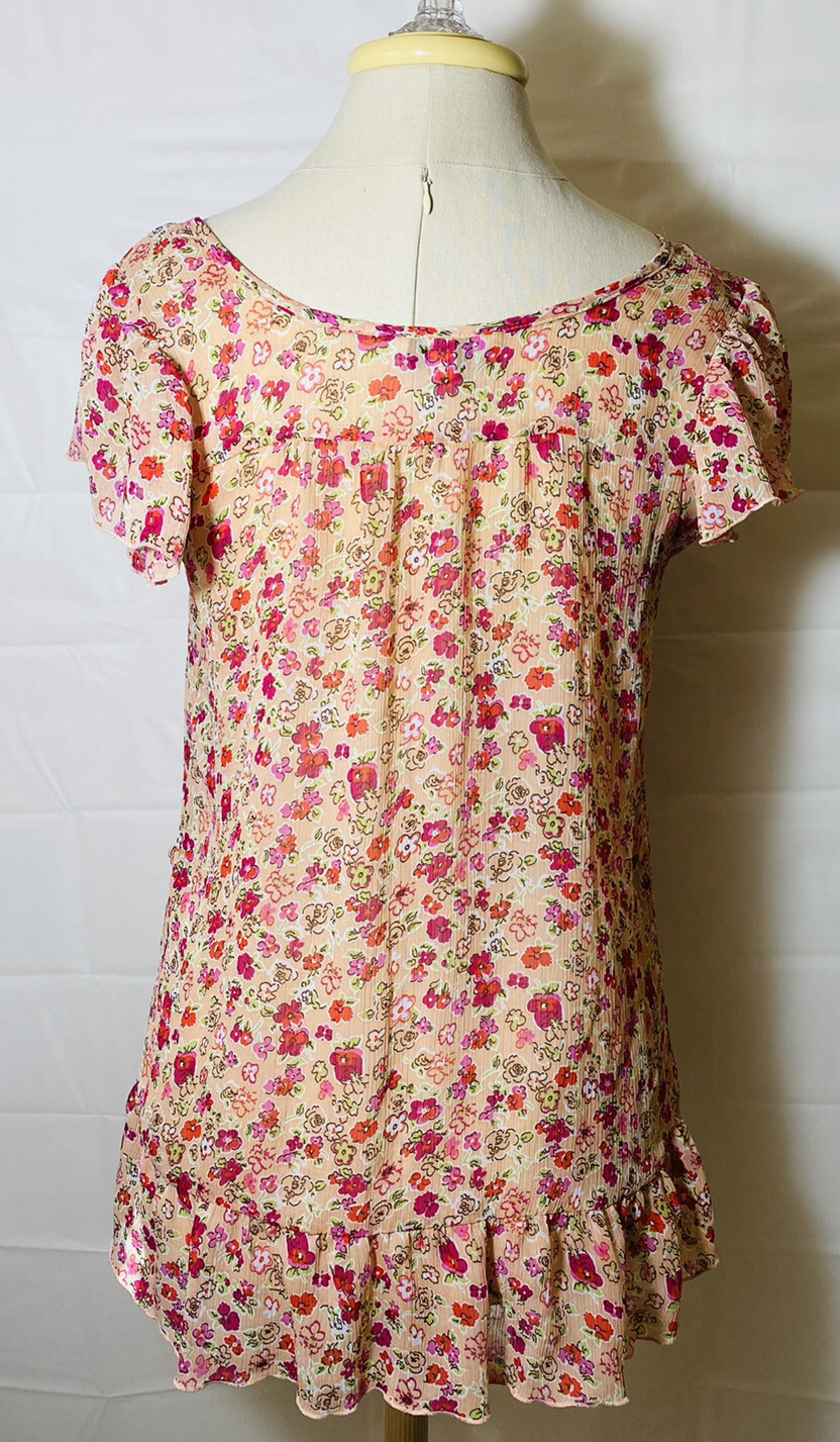Speeckless Womens Blouse Xl Multicolor Floral Colorful Messing West tie
