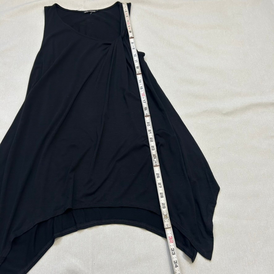 Ella Moss Black Flowy Asymmetrical Tunic Top Small USA Made