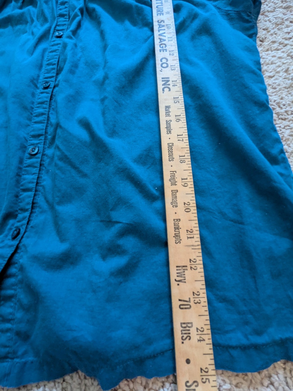 Old Navy Dark Turquoise Short Sleeve Top Size Xl Button Front Vintage-lp15