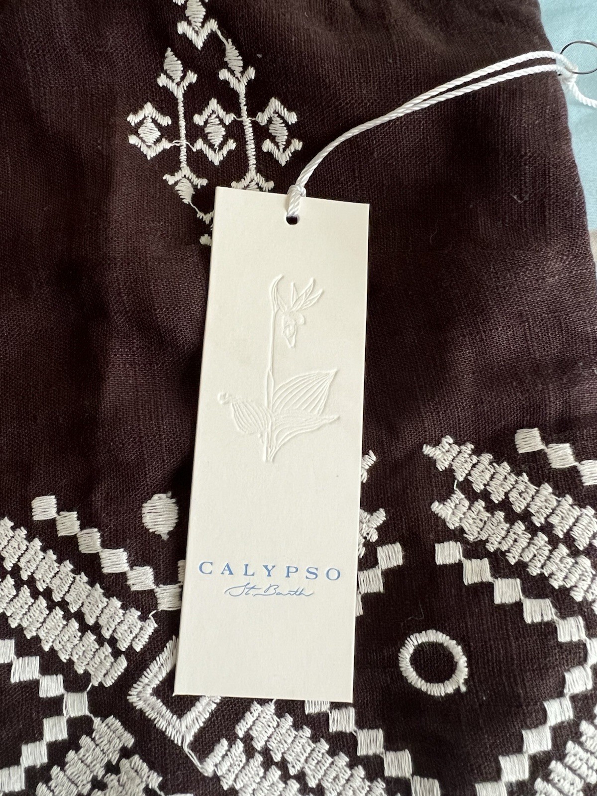 Calypso Women’s Black Cropped Embroidered Tank Top