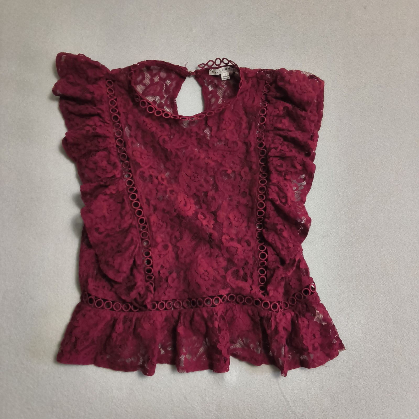 Teen Red Lace Top Vampire Romantic Goth Whimsigoth Witchy Large L 12 14