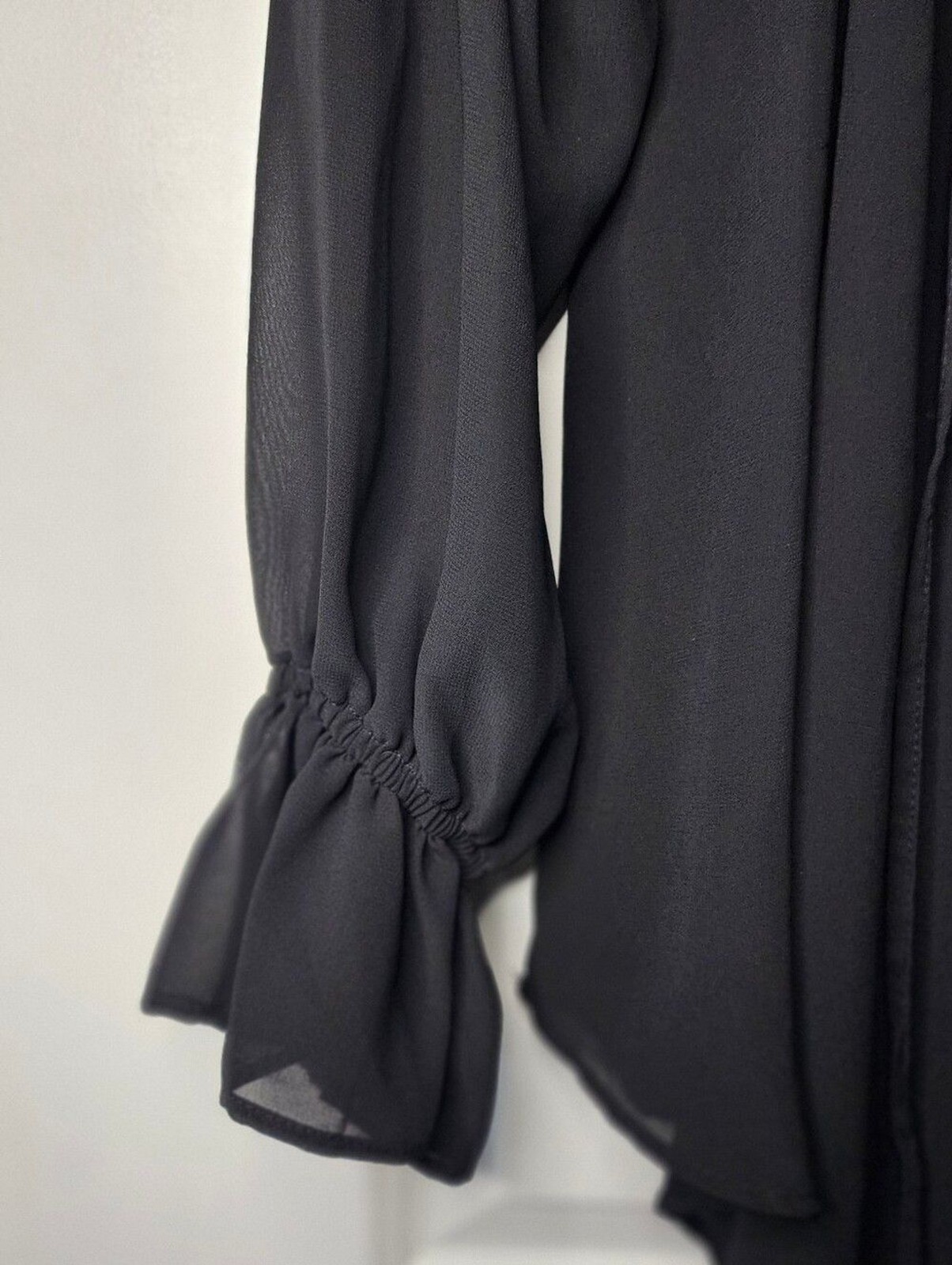 i Jeans By Buffalo Sheer Peasant L Blouse Black Off Shoulder Romantic Bohemian