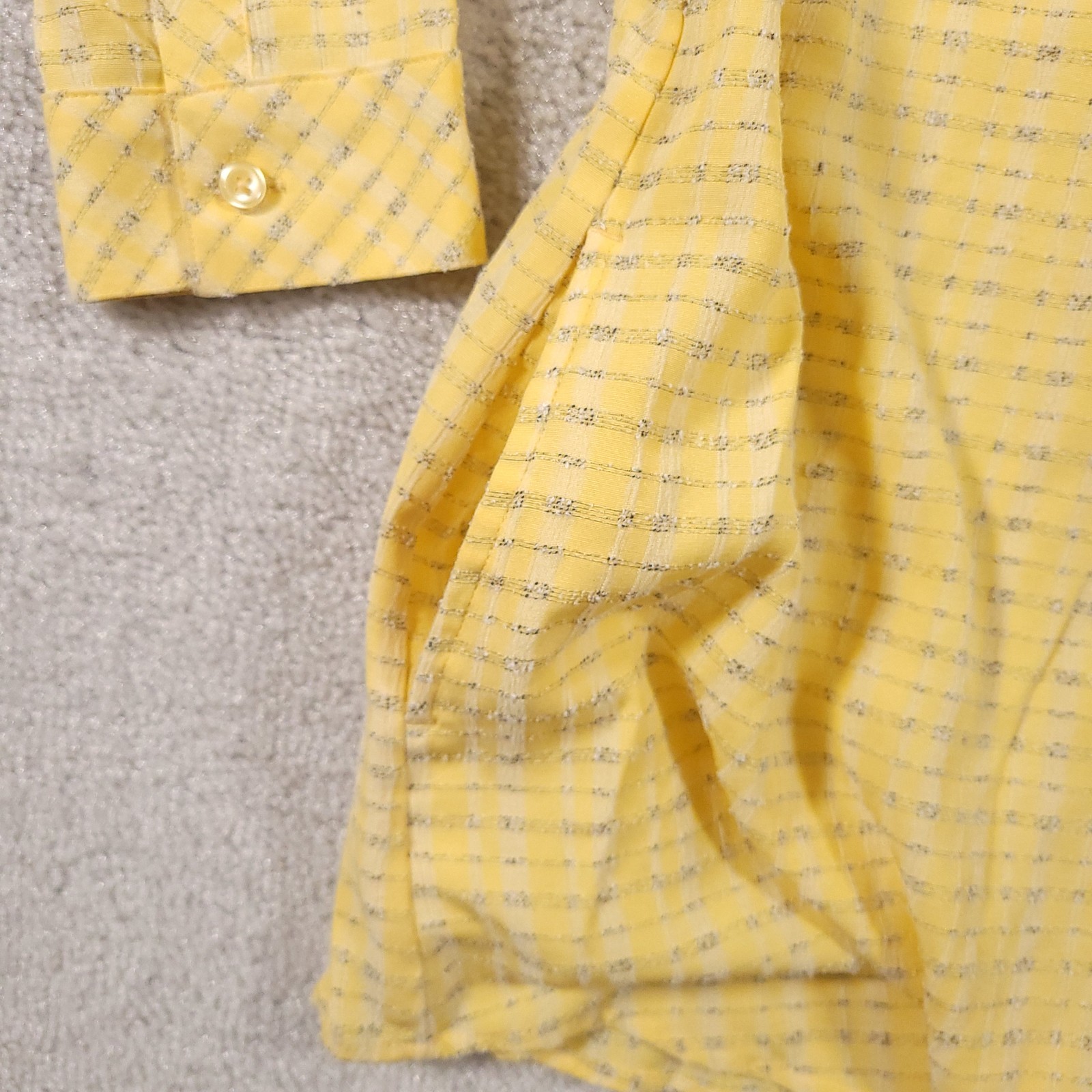 Christopher & Banks Henley Collared Shirt Women’s Medium Yellow Blouse Pockets