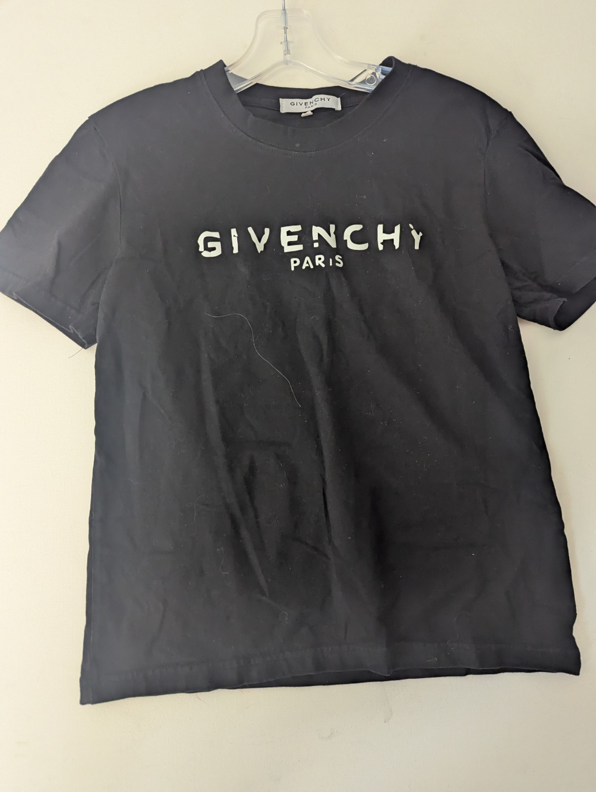 Womens Designer Givenchy logo t-shirt in black (made in Italy) Sz Small