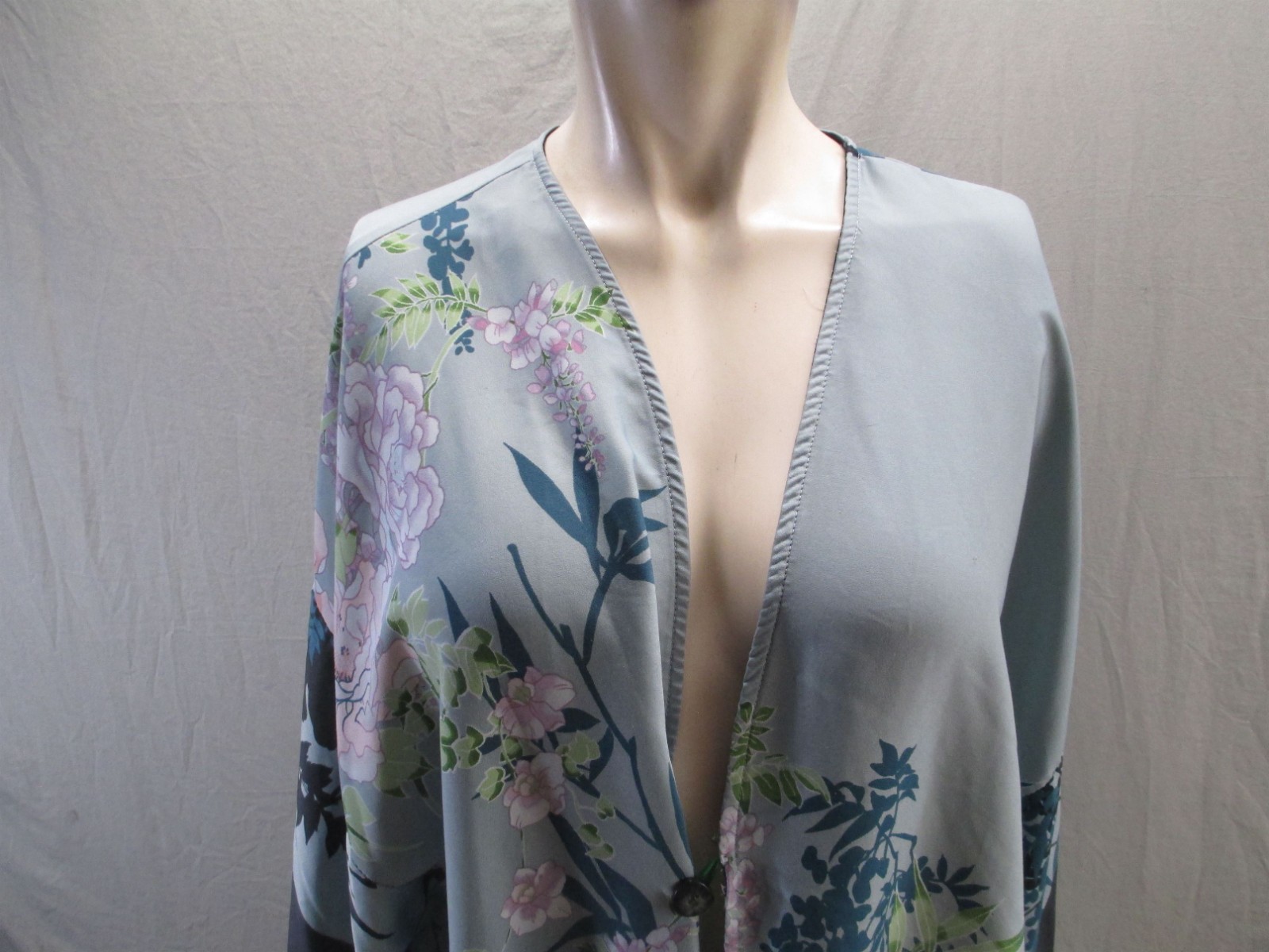 HeartSoul Size S Womens Multicolor Floral Long Sleeve Loose Beauty Kimono 749