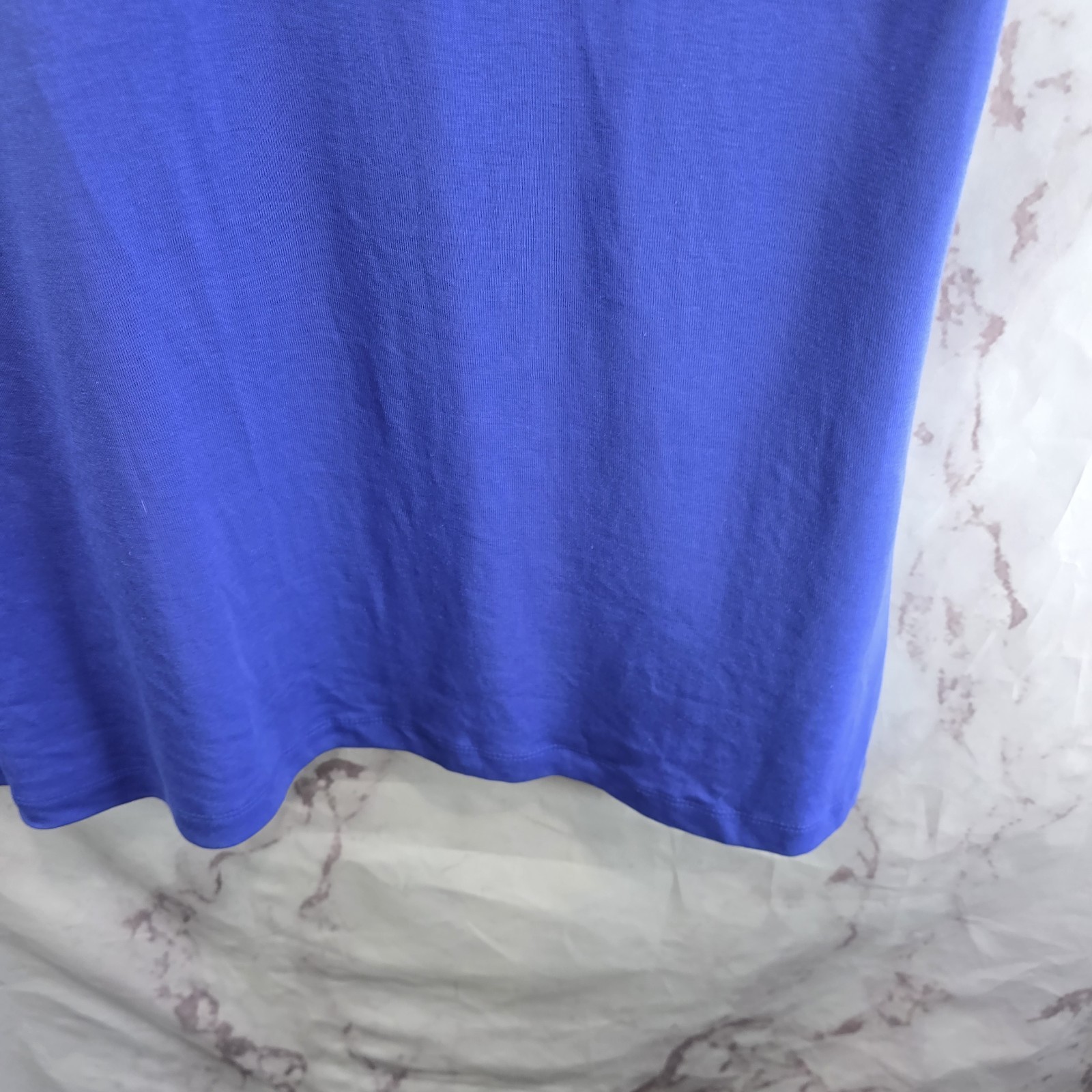 Chicos Tank Top Womens 3 XL Blue Pima Cotton Notch V Neck Indigo Periwinkle