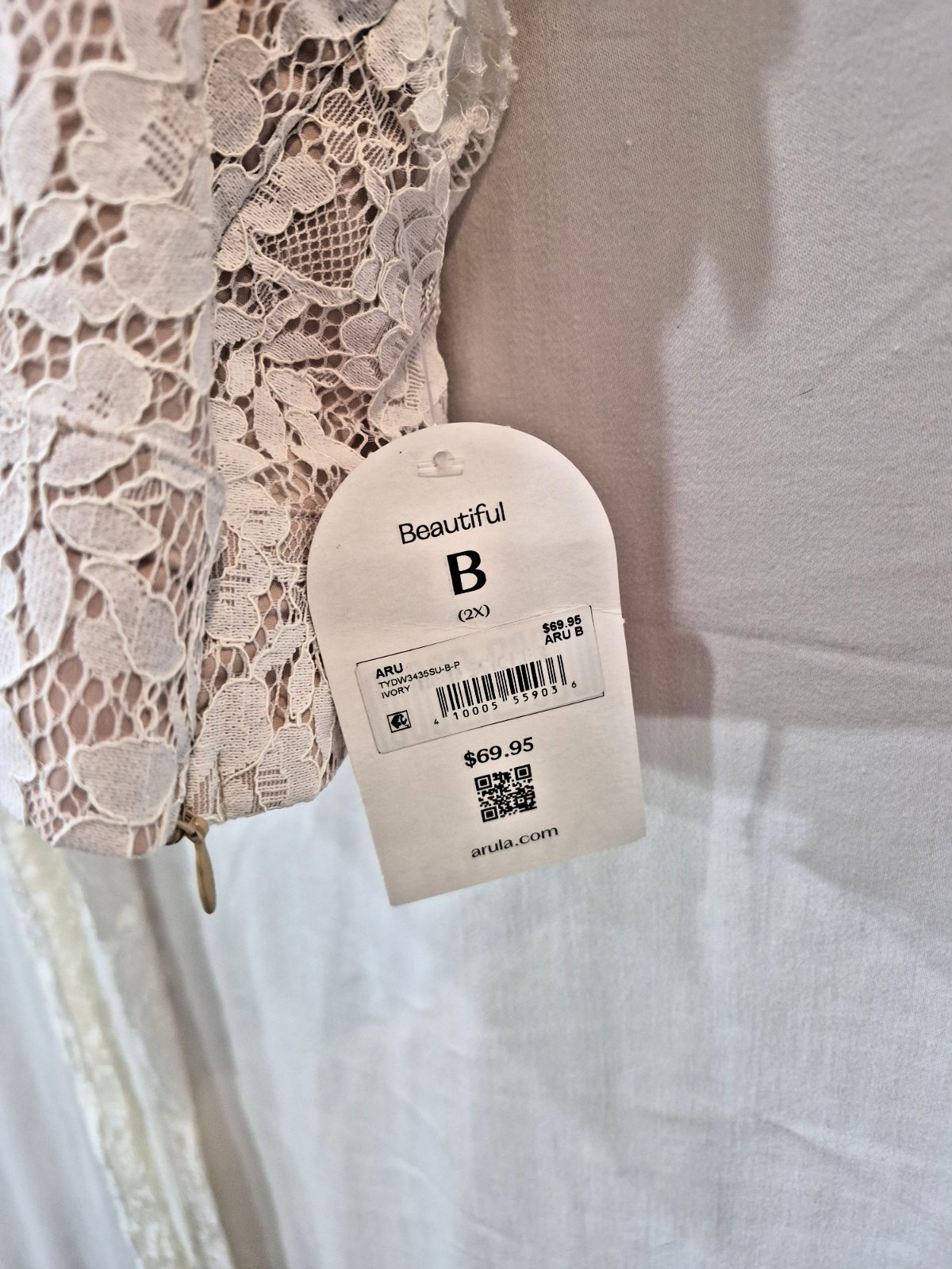 Arula Womens 2X Ivory Romantic Lace Boho Cottagecore Top NWT