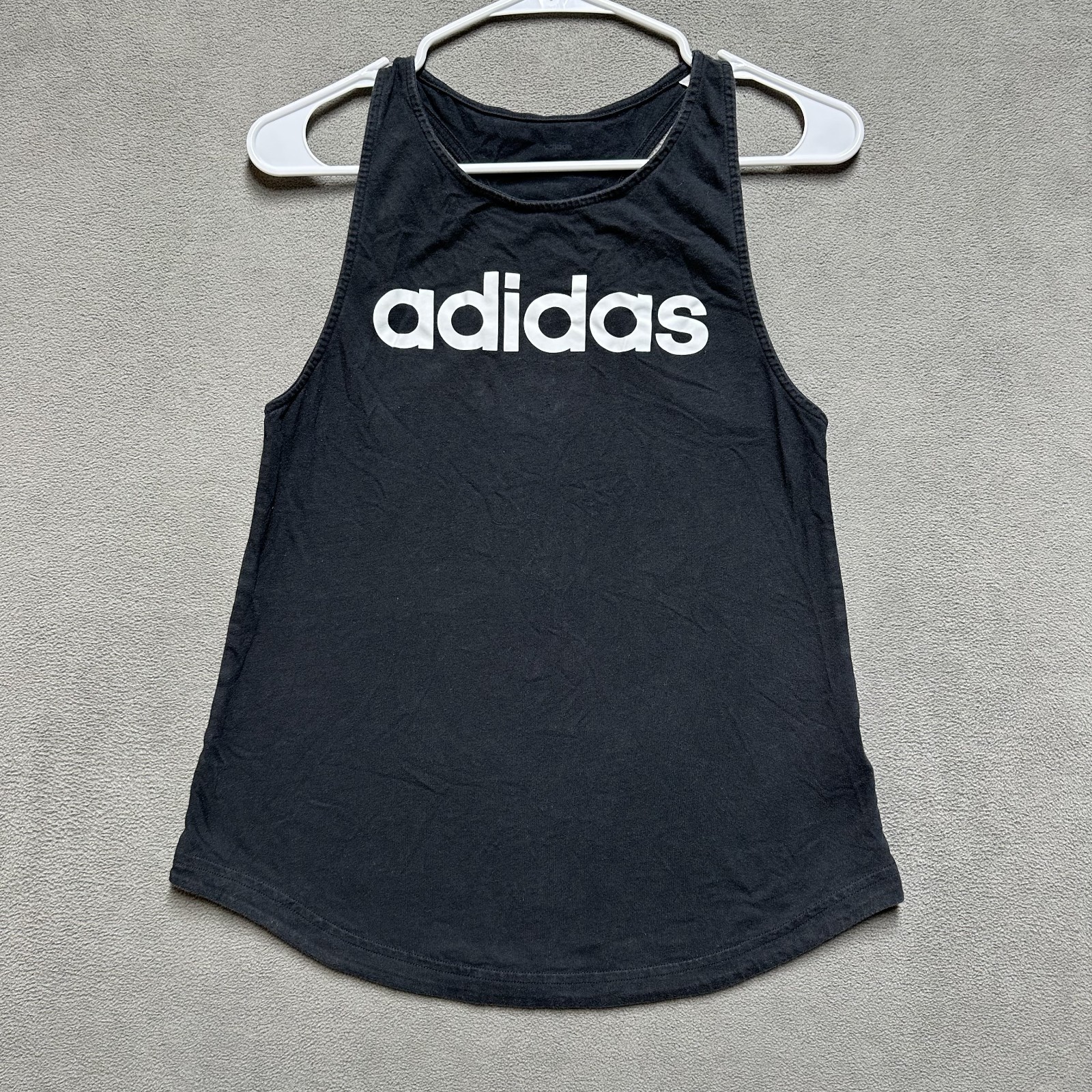 adidas Essential Linear Tank Top Womens Small Black Racerback Lightweight DU7003