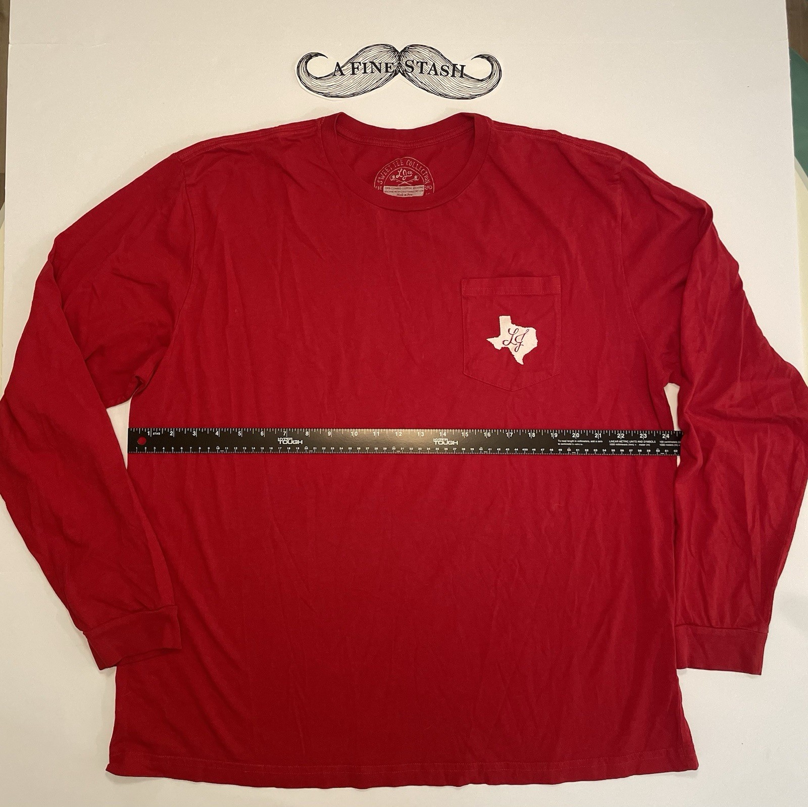 Lauren James Sweet Tee Texas Long Sleeve Pocket T Shirt Adult Red Graphic XL