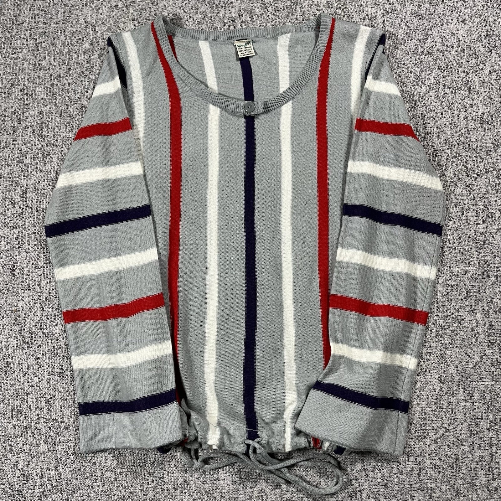 Women’s Vintage Miss K Long Sleeve Shirt Size Medium Made In Korea