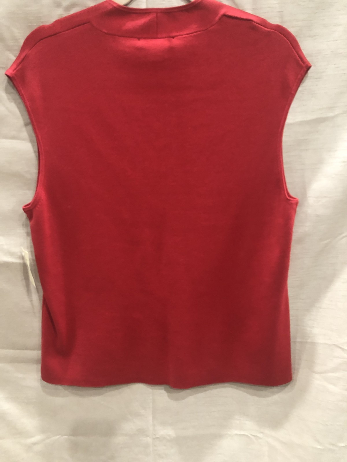 NWT COLDWATER CREEK RED SILK & NYLON BLEND V-NECK SLEEVELESS TANK TOP ~ XL (18)