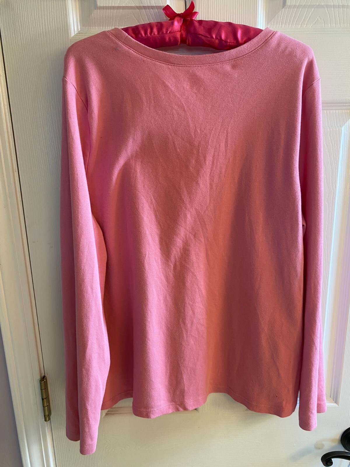 Christmas Yule Blouse Top Cotton Jersey Snowmen “Let It Snow” Pink XL EUC R393