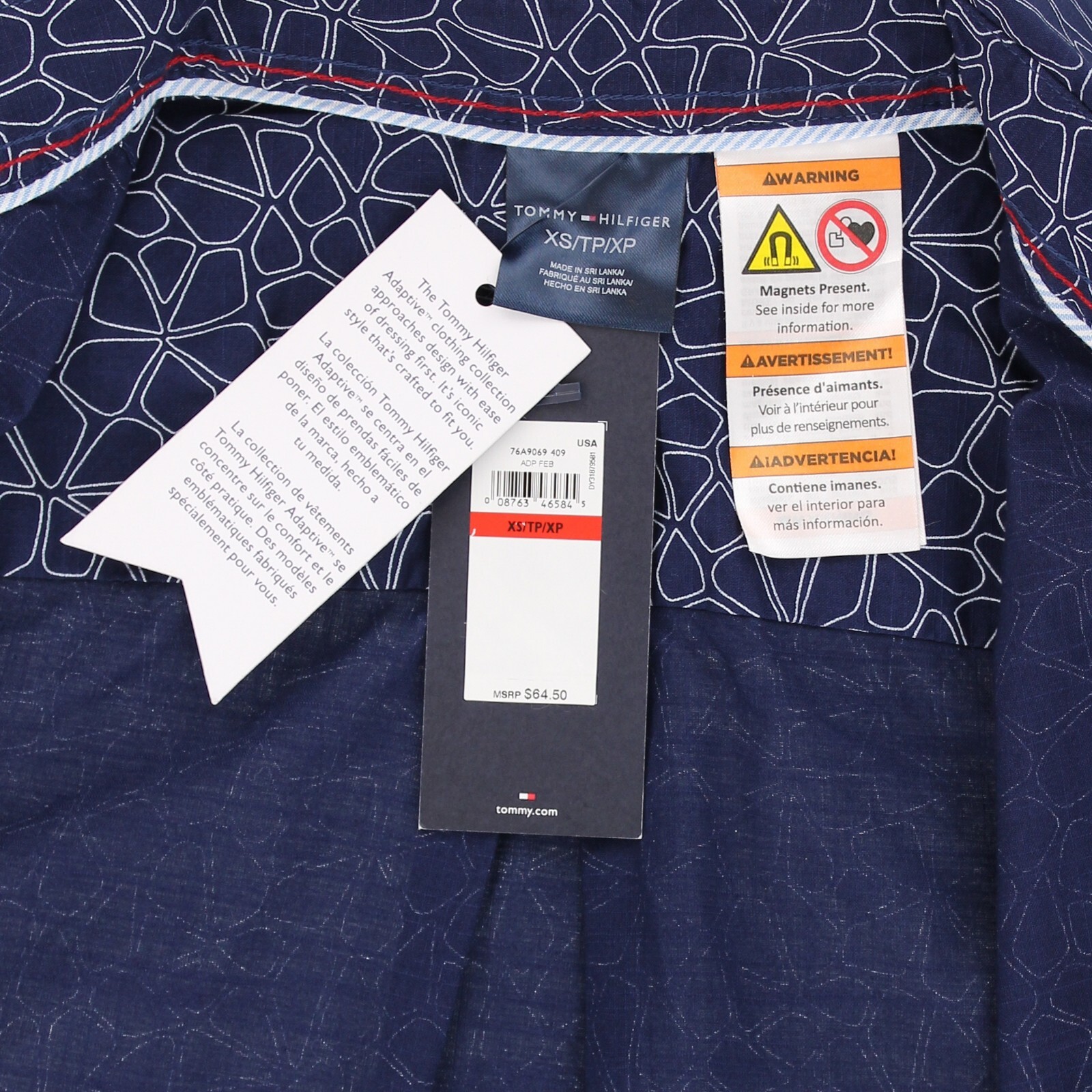 Tommy Hilfiger Dress Shirt, Women’s Adaptive Long Sleeve Blouse MSRP: $65