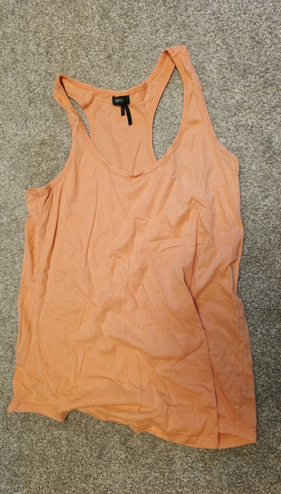 Noirée Peach Solid Racerback Tank Top Scoop Neck Sleeveless Women’s S