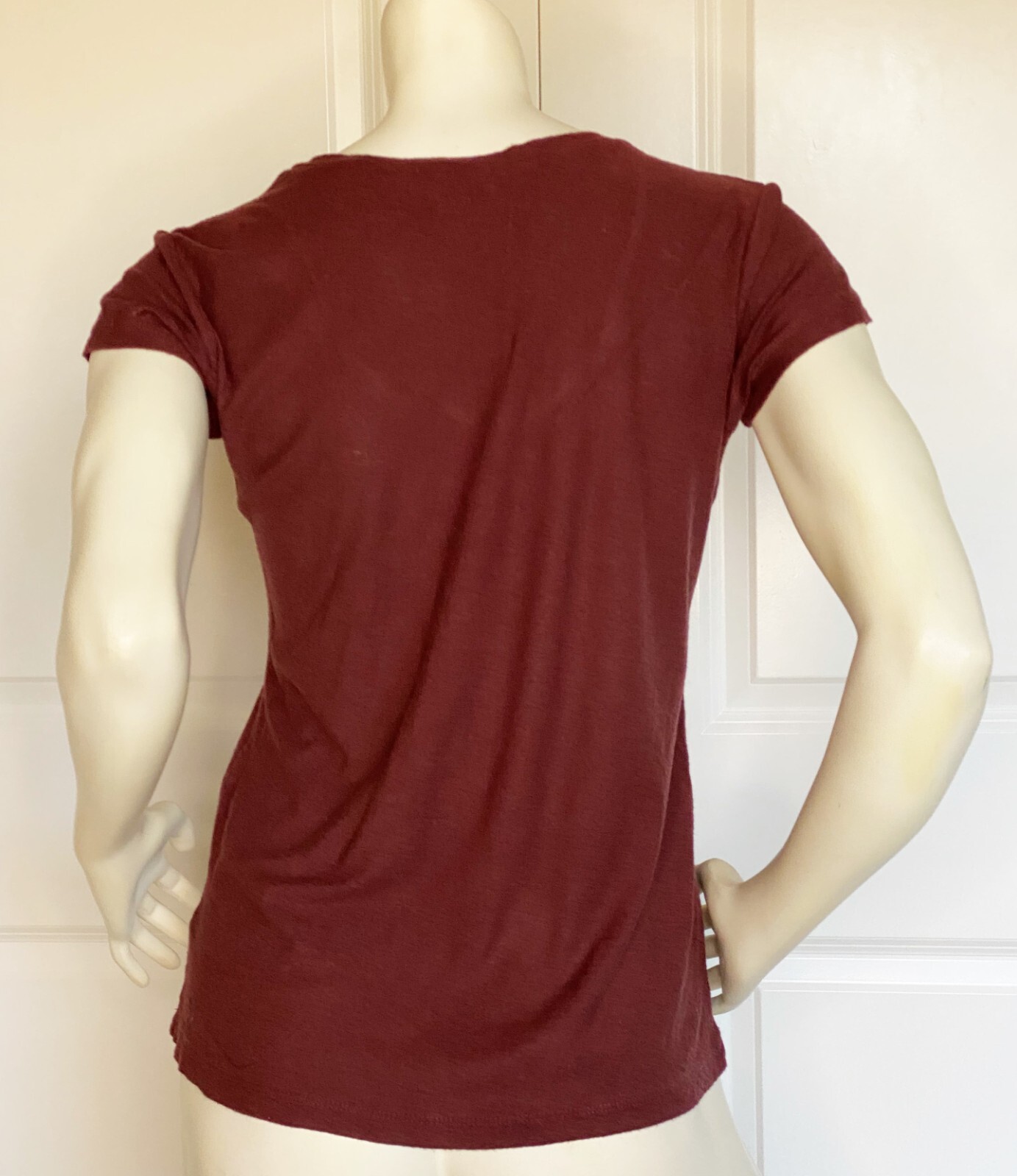 STANDARD JAMES PERSE OXBLOOD COTTON BLEND SHORT SLEEVE T-SHIRT SIZE: 1