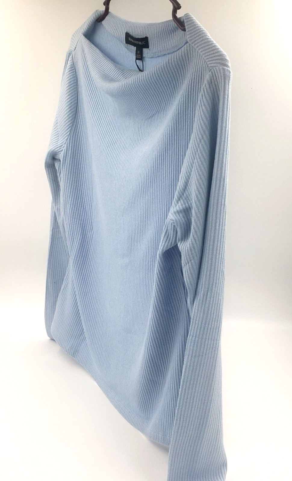 BANANA REPUBLIC long sleeve SOFT RIBBED Boat Neck TOP KNIT SHIRT BLUE M, L, XL