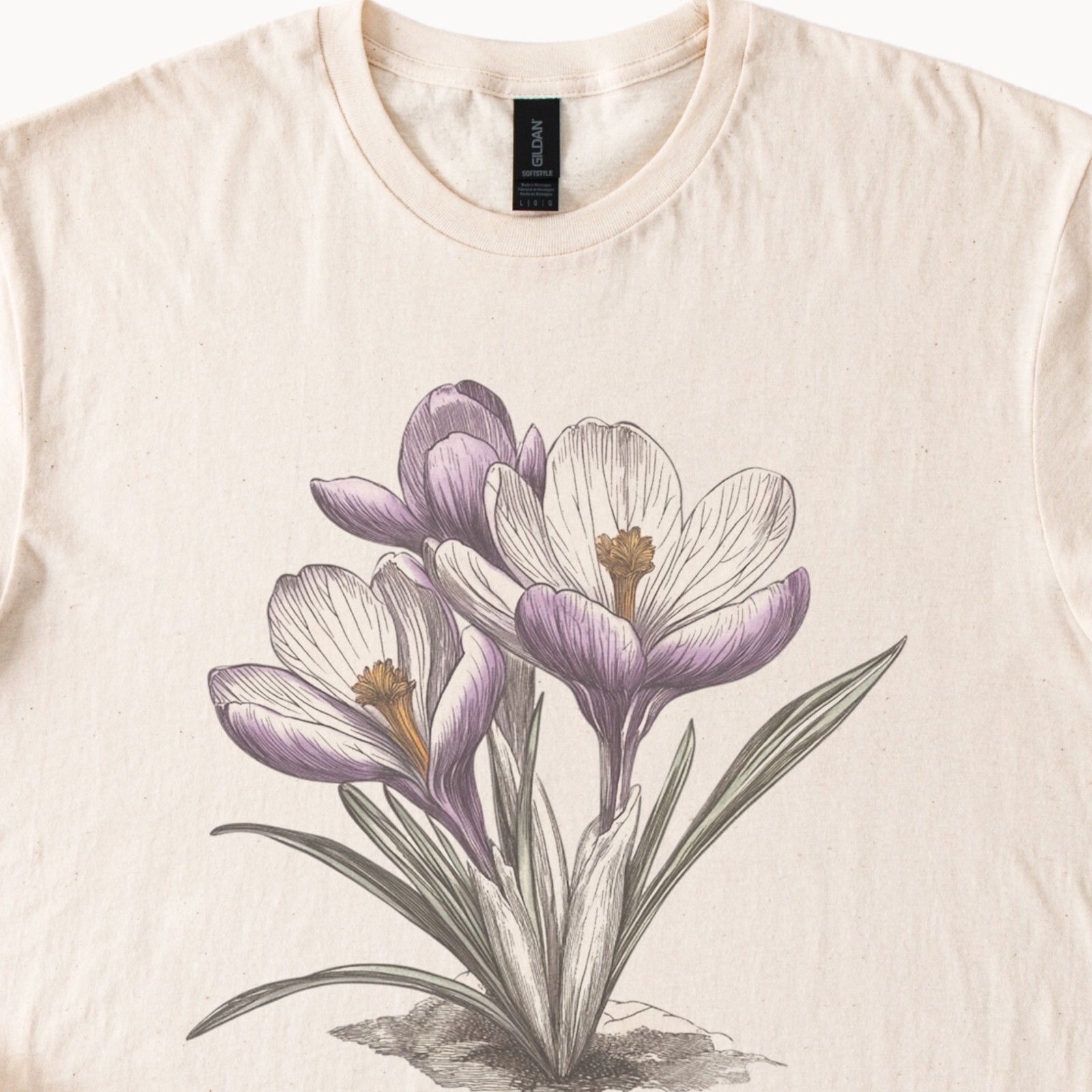 Crocus Tee Botanical Flower Shirt Spring Garden Gift