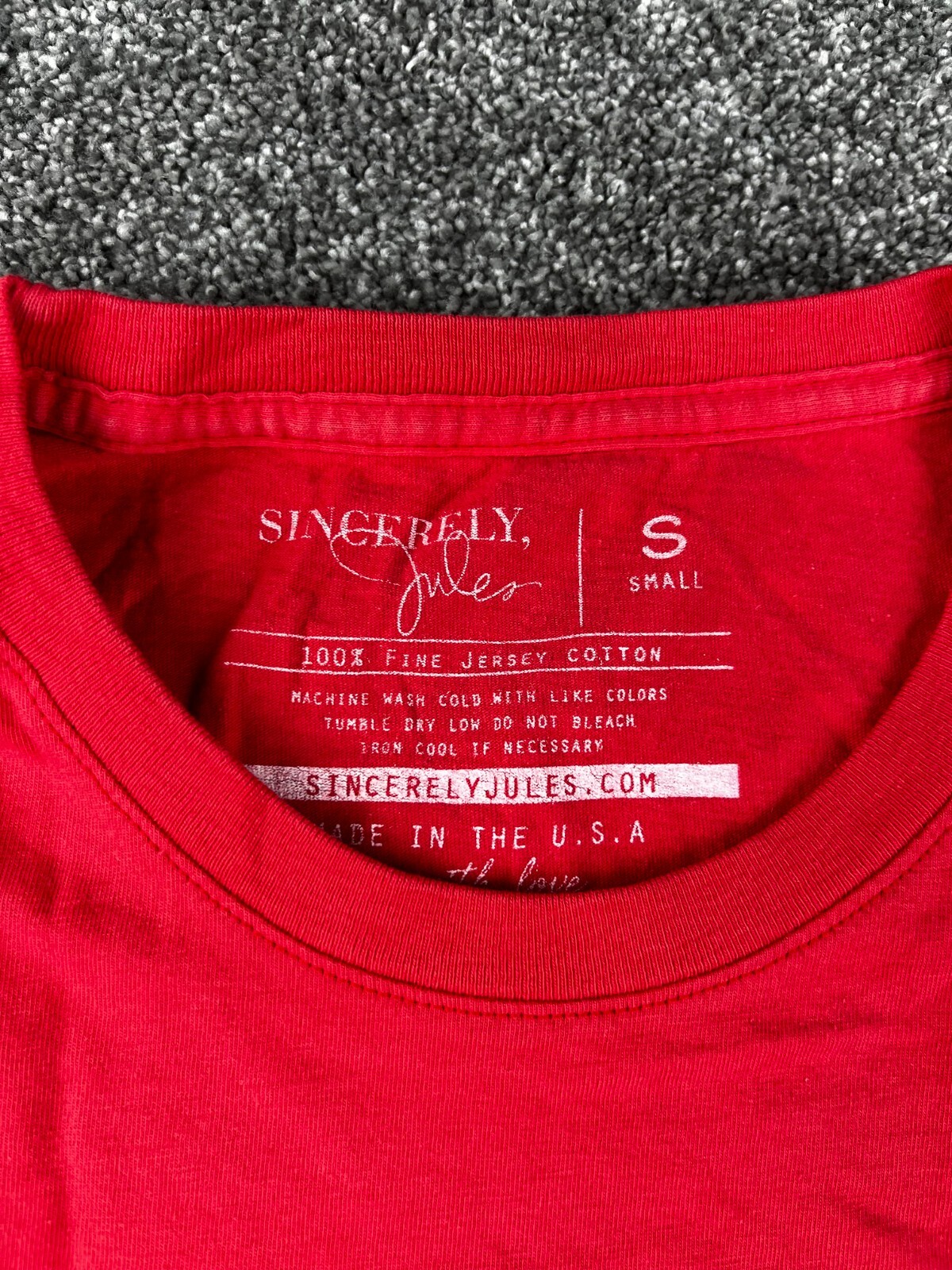 Sincerely Jules Top Womens Small Dry Clean Only Print Cotton Made In USA Red