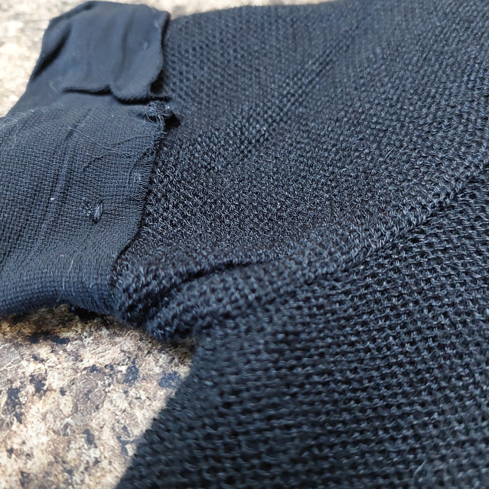 A/T ATSURO TAYAMA Women’s Black Knit Short Sleeved Top Crepe Lining & Edging Sz4